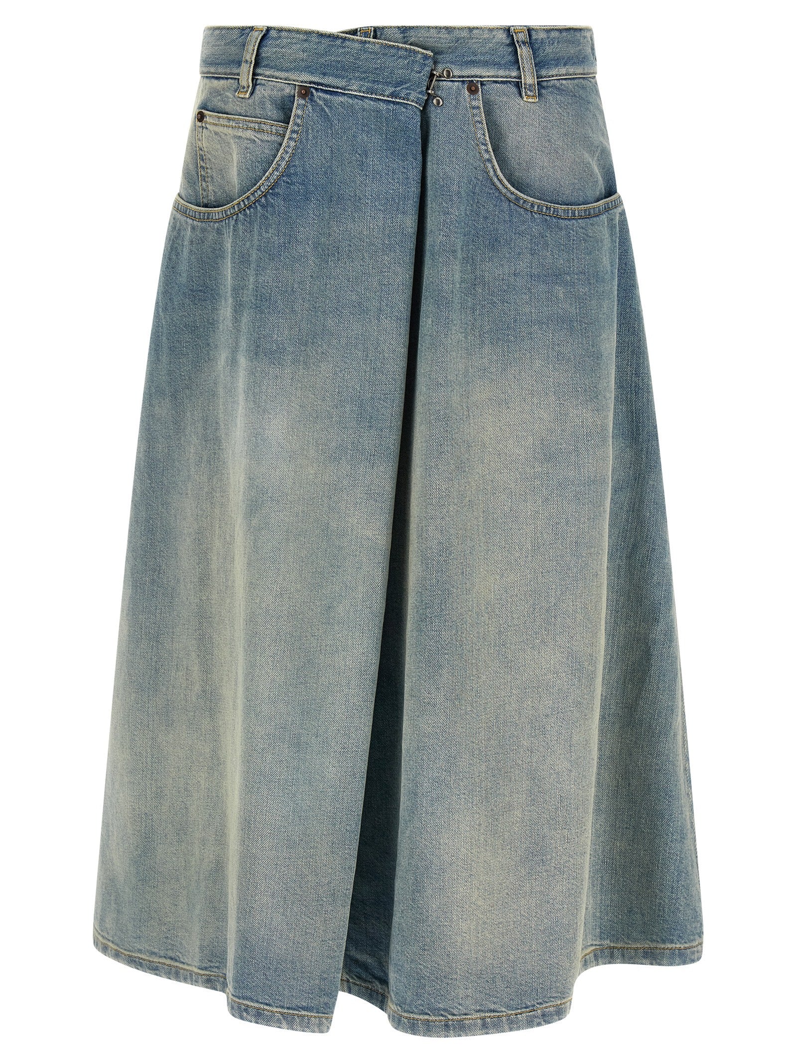 Maison Margiela Blaue Baumwoll-Midirock