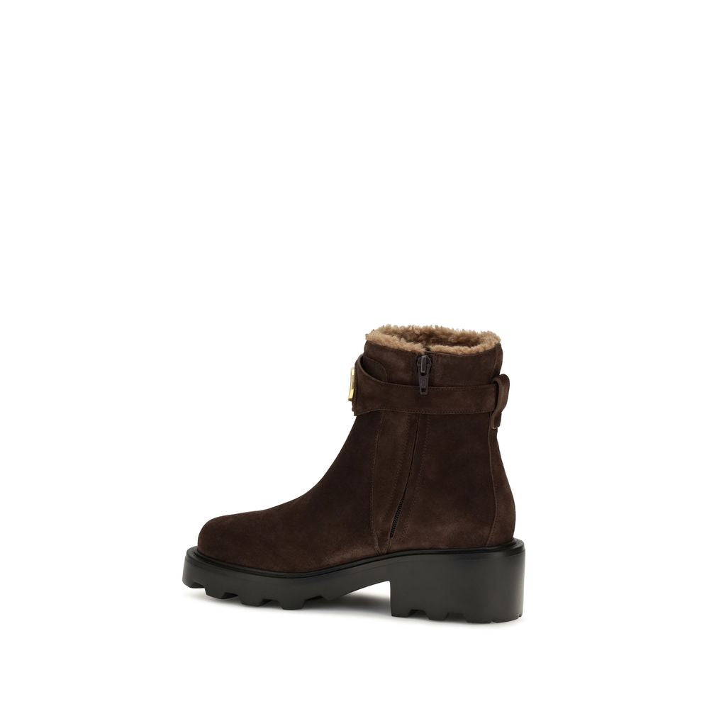 Valentino Garavani Braune Ankle Boots aus Kalbsleder Bos Taurus