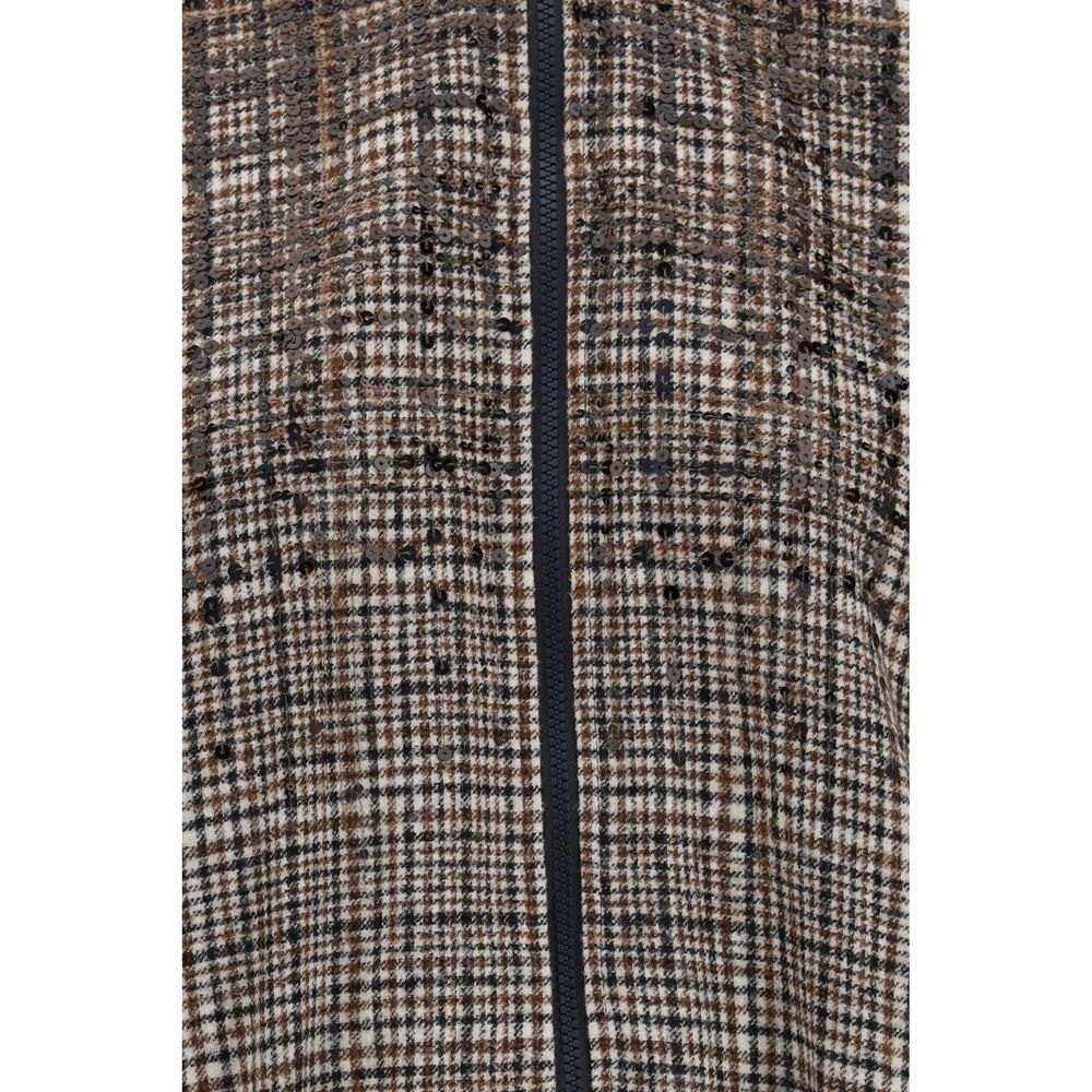 Brunello Cucinelli Beige Polyamid Steppjacke