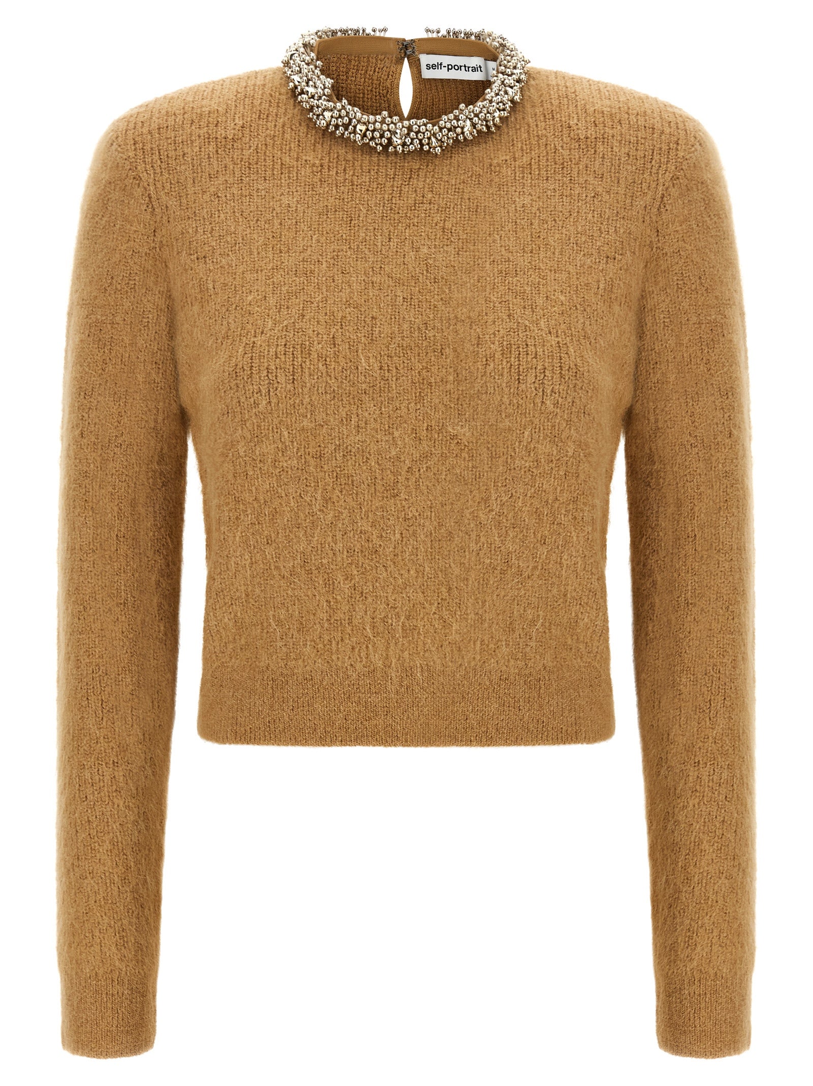 Self-Portrait Brauner Strickcardigan aus Polyester