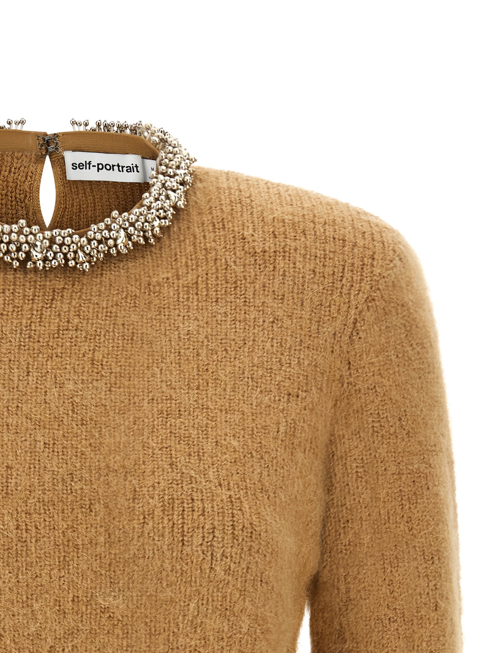 Self-Portrait Brauner Strickcardigan aus Polyester