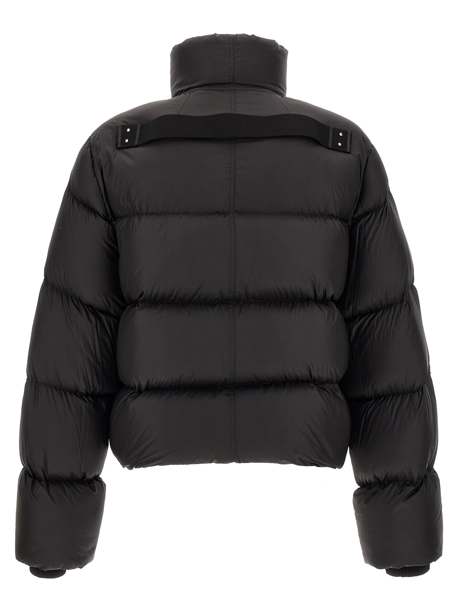 Rick Owens Schwarze Nylon-Jacke in voller Länge