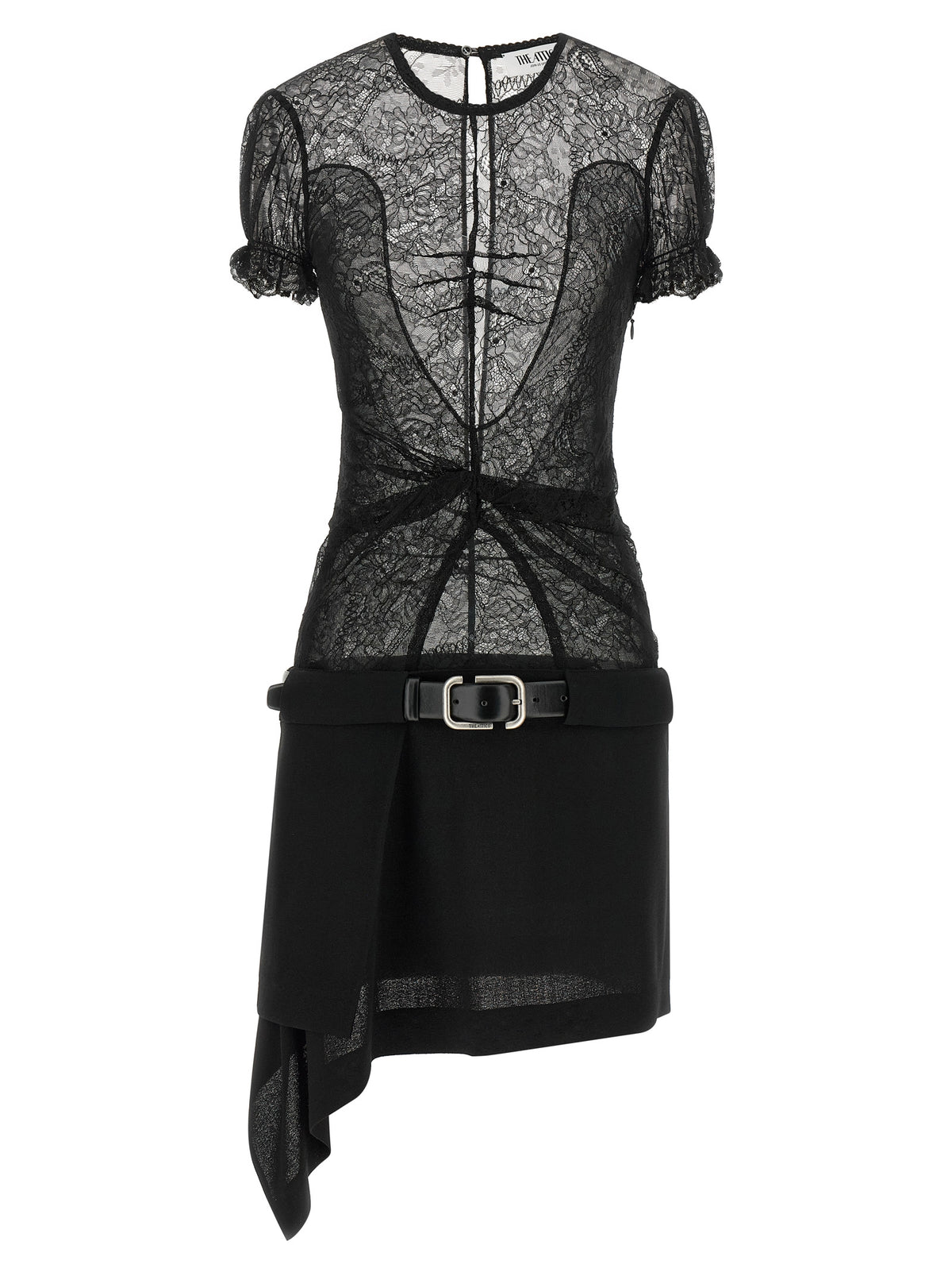 The Attico Kurzes Schwarzes Kleid Aus Polyamid
