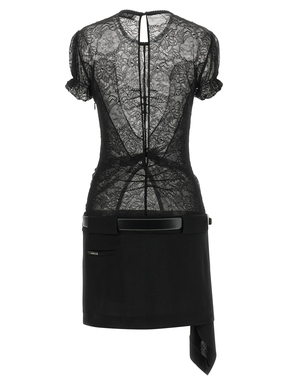 The Attico Kurzes Schwarzes Kleid Aus Polyamid