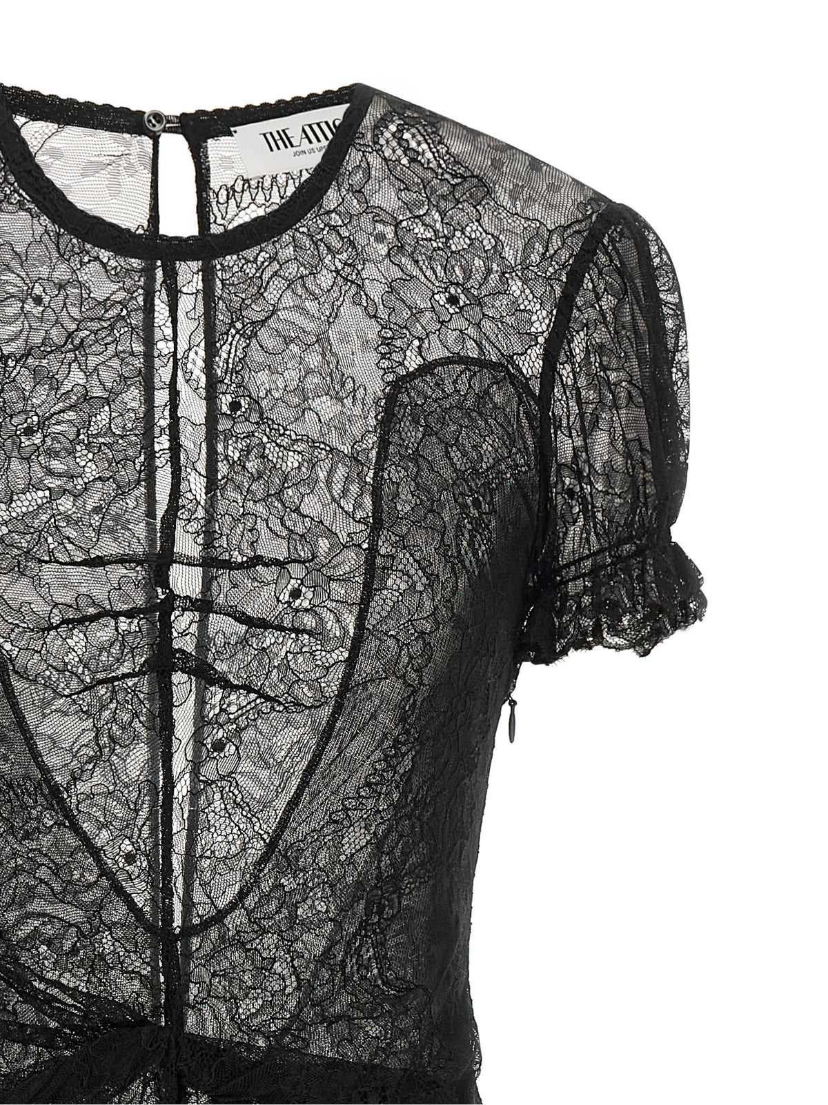 The Attico Kurzes Schwarzes Kleid Aus Polyamid