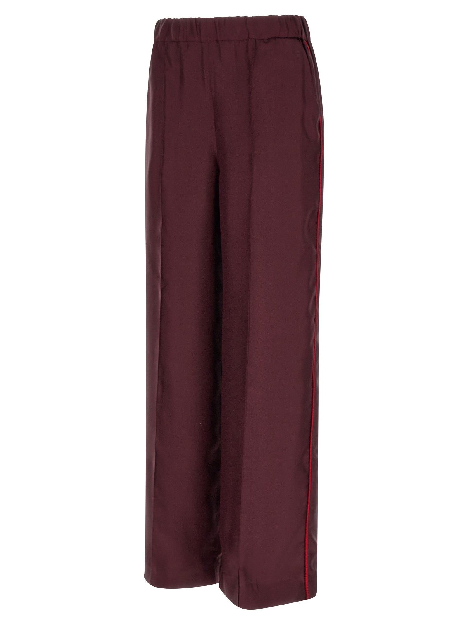 F.R.S. - FOR RESTLESS SLEEPERS Bordeaux Seiden-Freizeithose