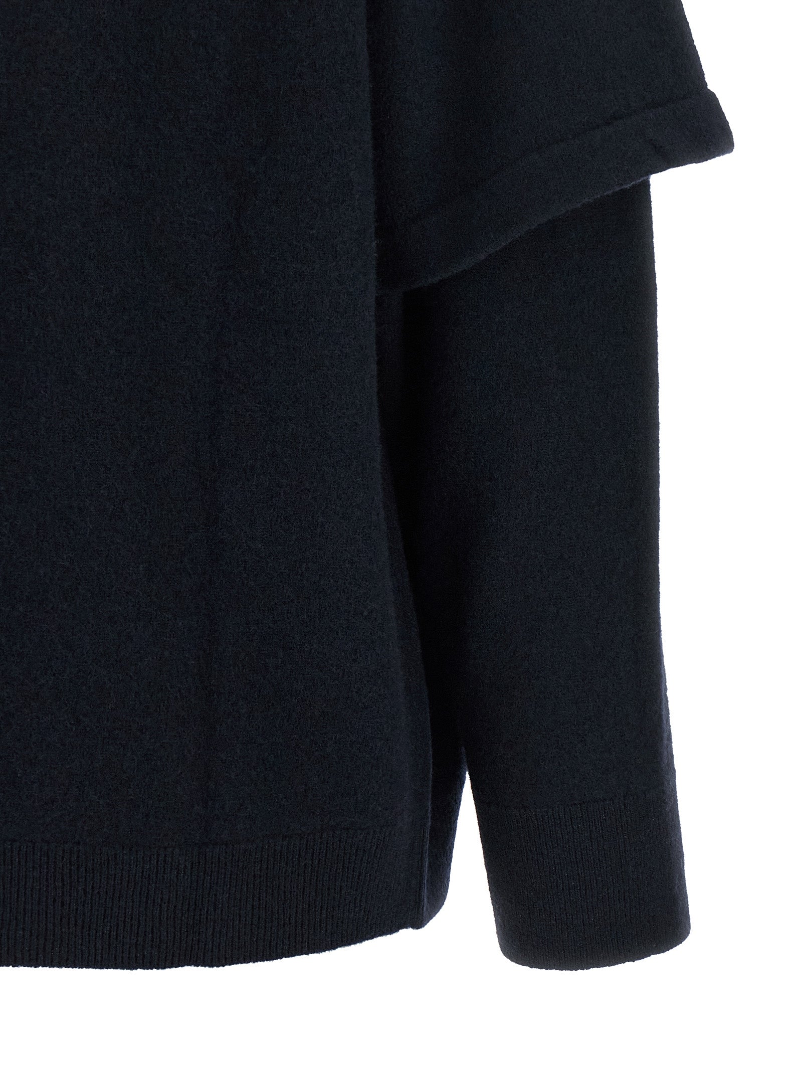 Darkpark Blauer Cardigan aus Merinowolle