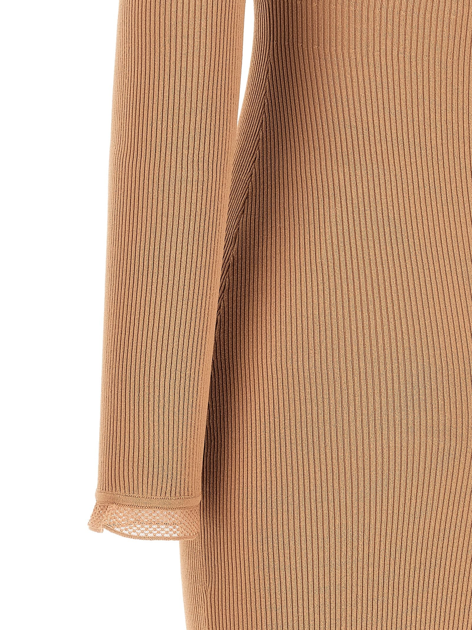 Elisabetta Franchi Beige Viskose Midikleid