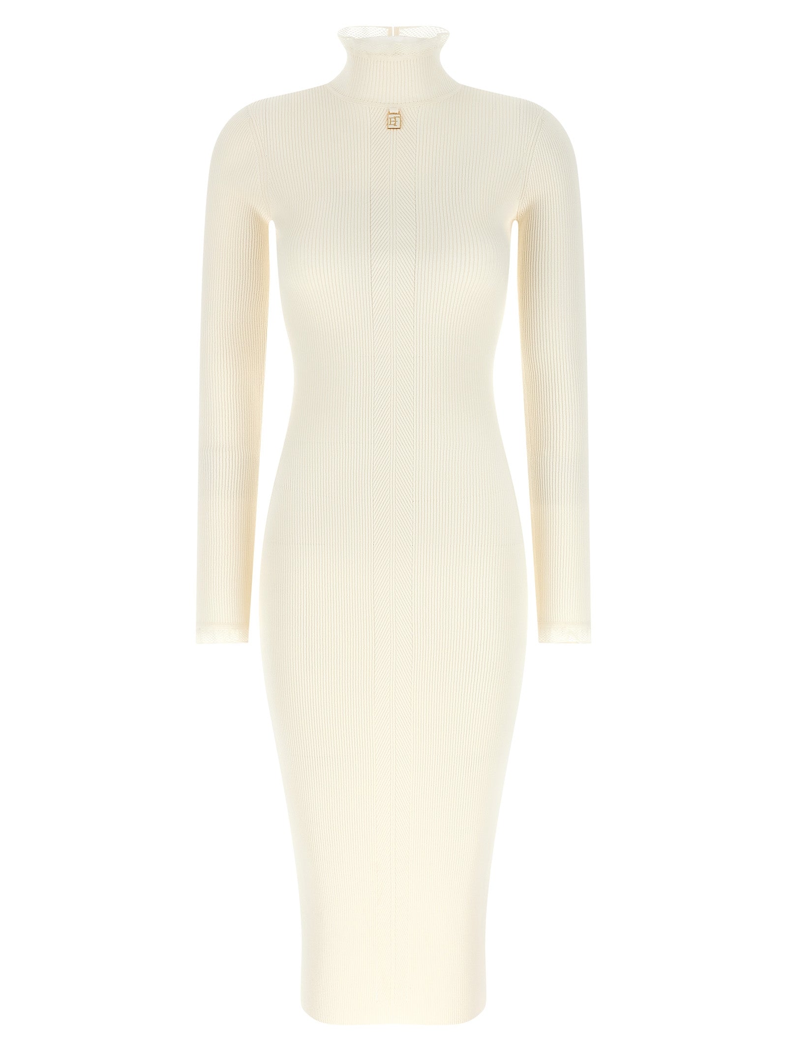 Elisabetta Franchi Weißes Midikleid aus Viskose