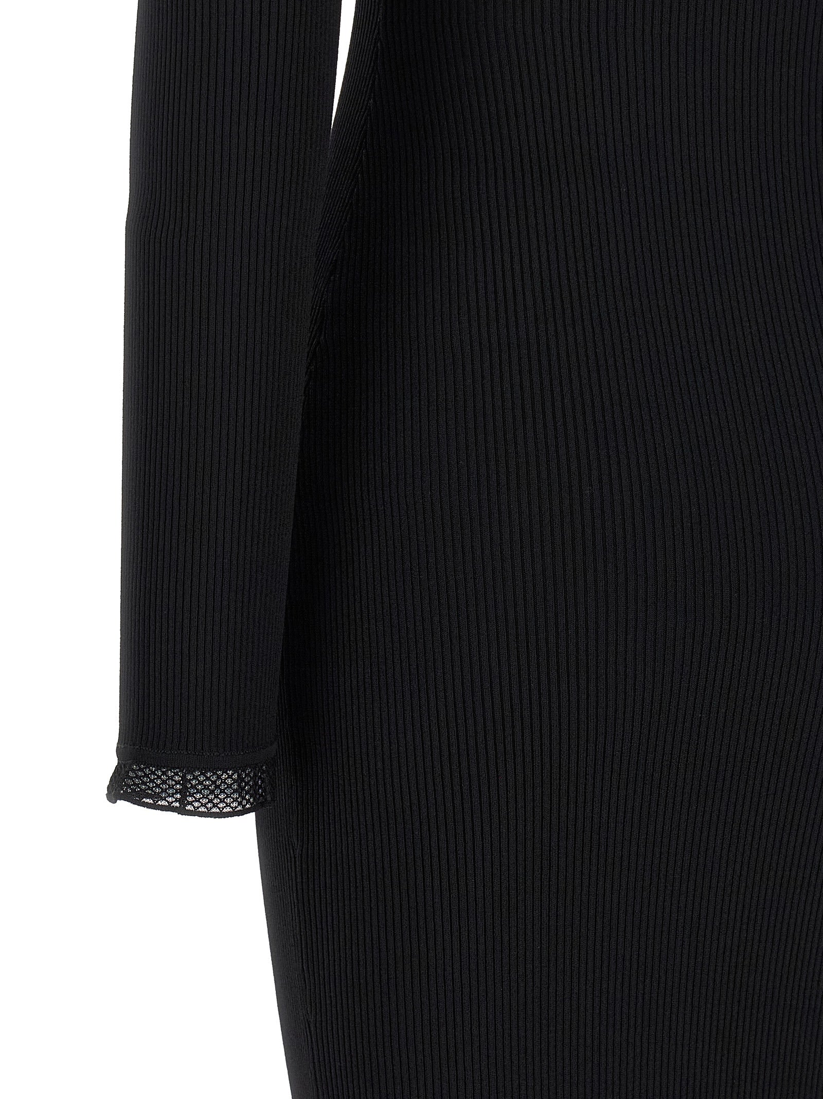 Elisabetta Franchi Schwarzes Midikleid aus Viskose