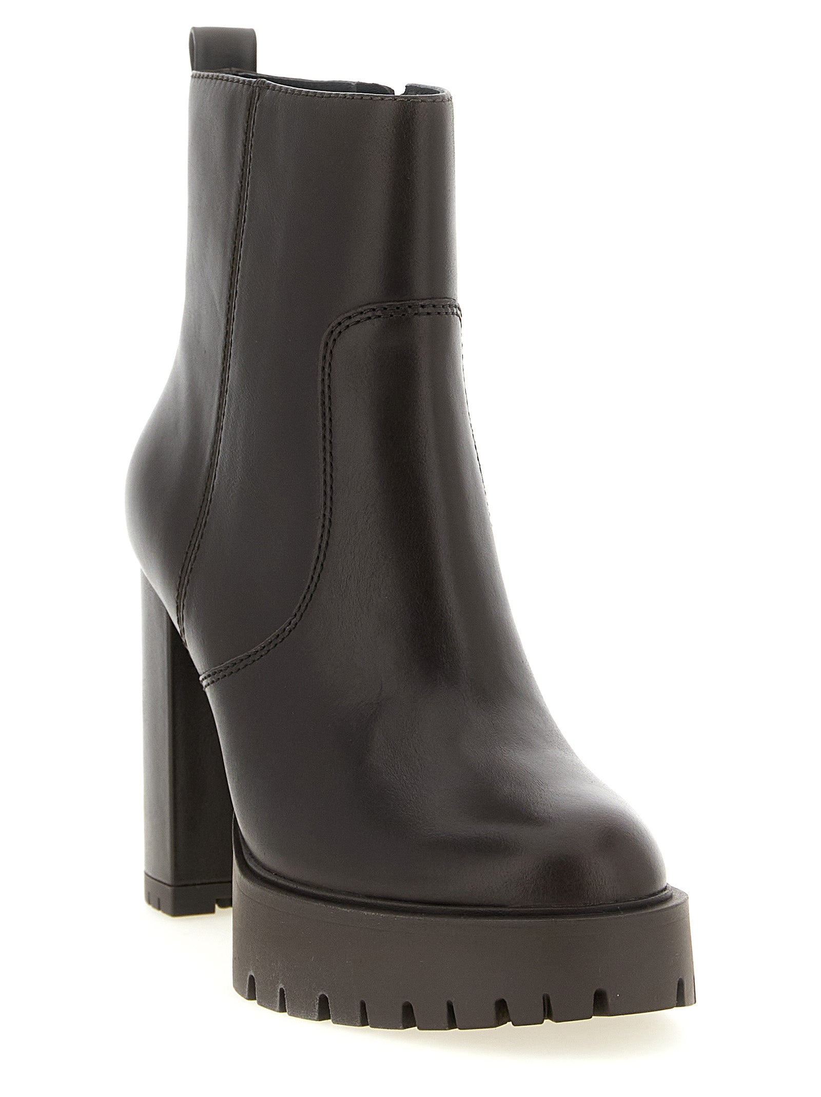PINKO Braune Ankle Boots aus Rindsleder