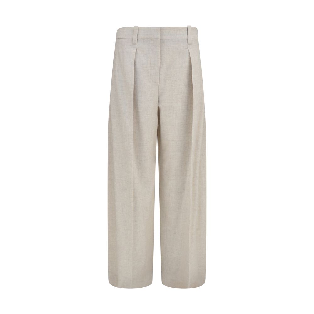 Brunello Cucinelli Beige Woll Oves Aries Hose