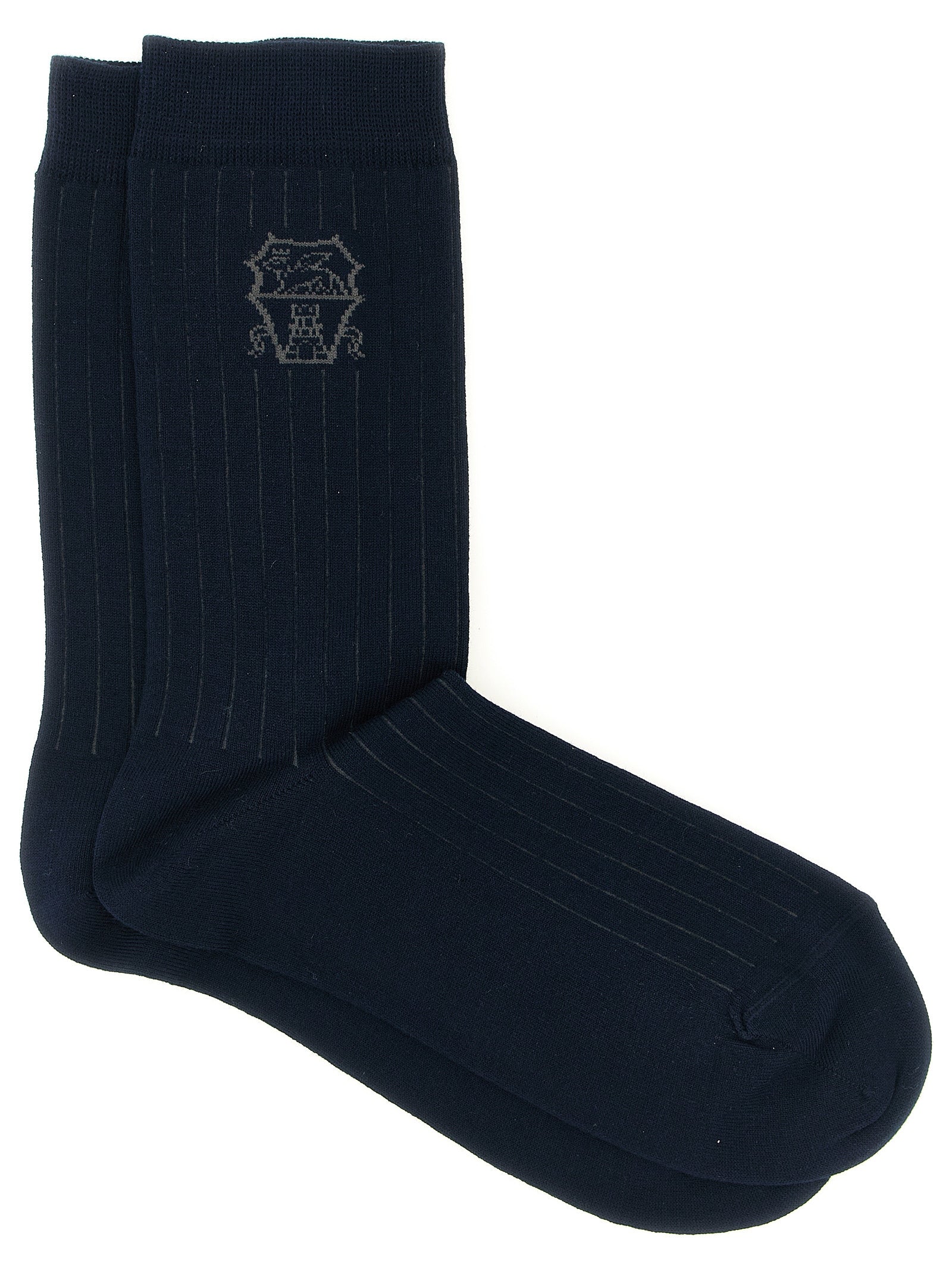 Brunello Cucinelli Blaue Baumwollsocken