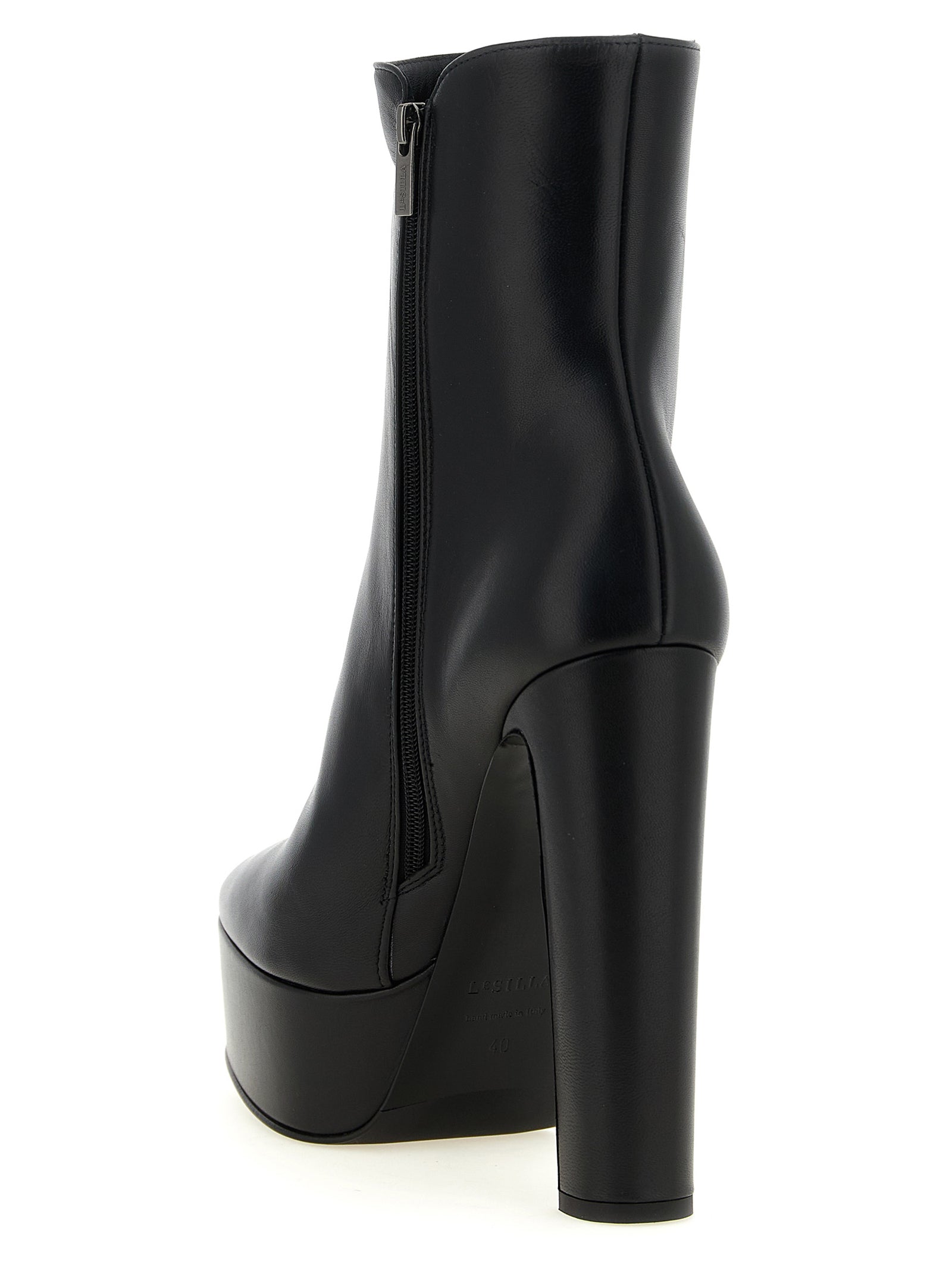 LE SILLA Schwarze Stiefeletten aus Lammleder