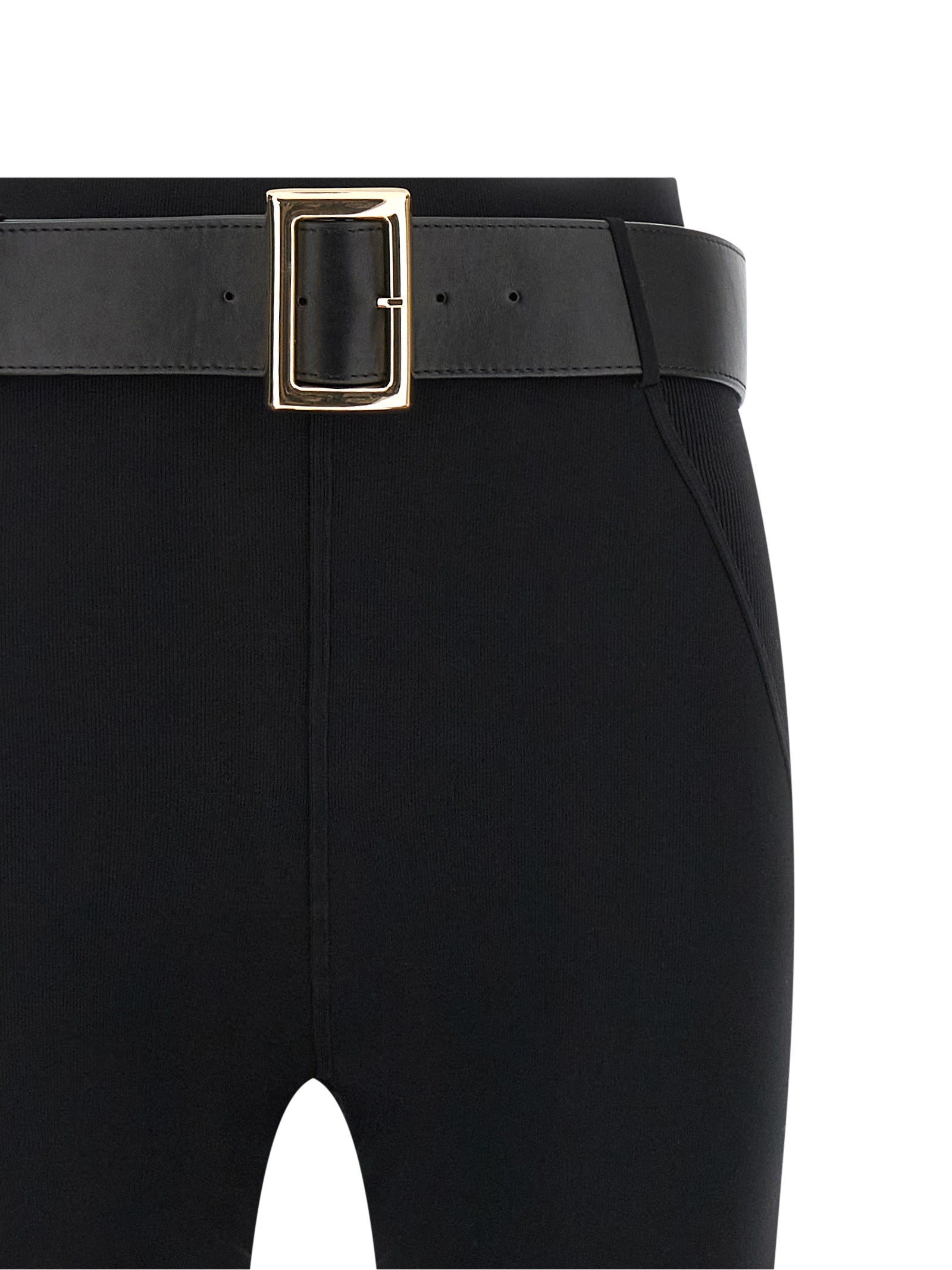 Self-Portrait Schwarze Leggings aus Viskose