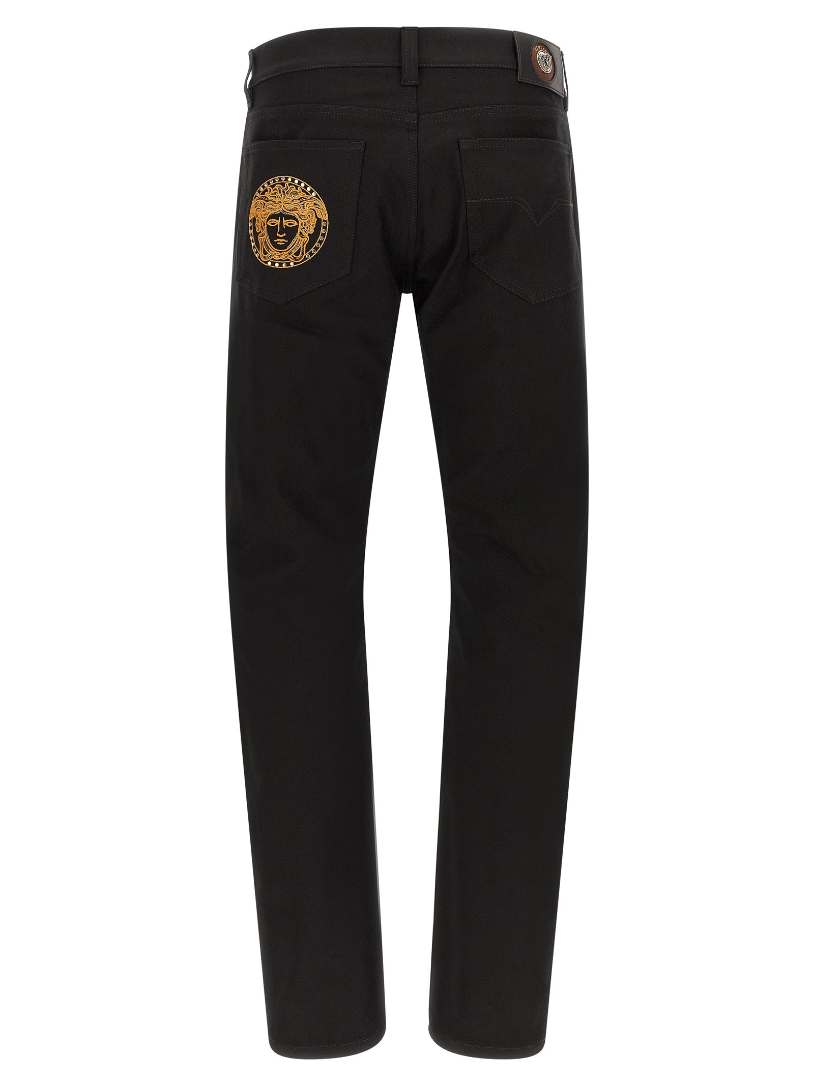 Versace Schwarze Baumwoll-Jeans mit geradem Bein