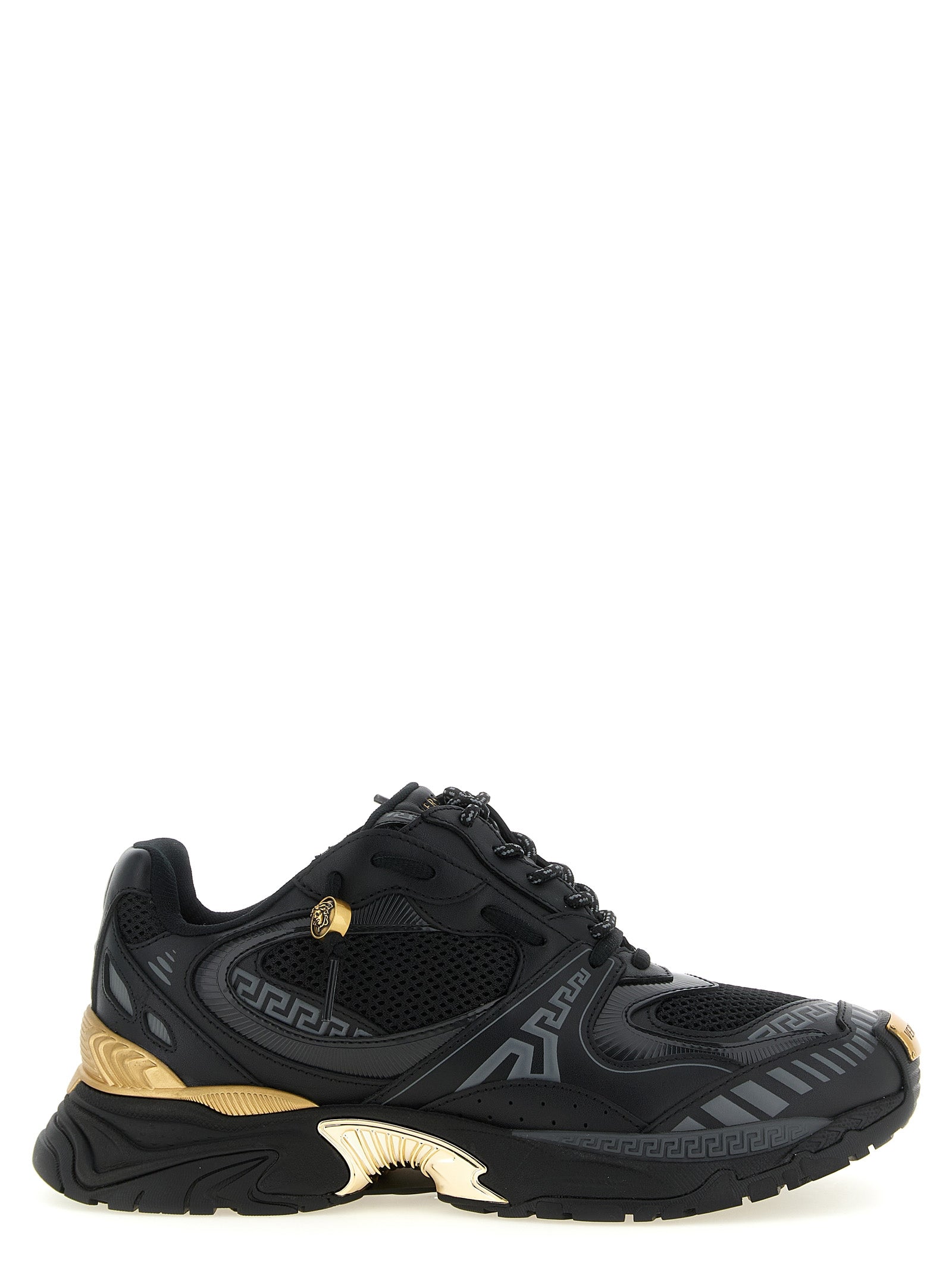Versace Bunte Sneaker aus Kalbsleder