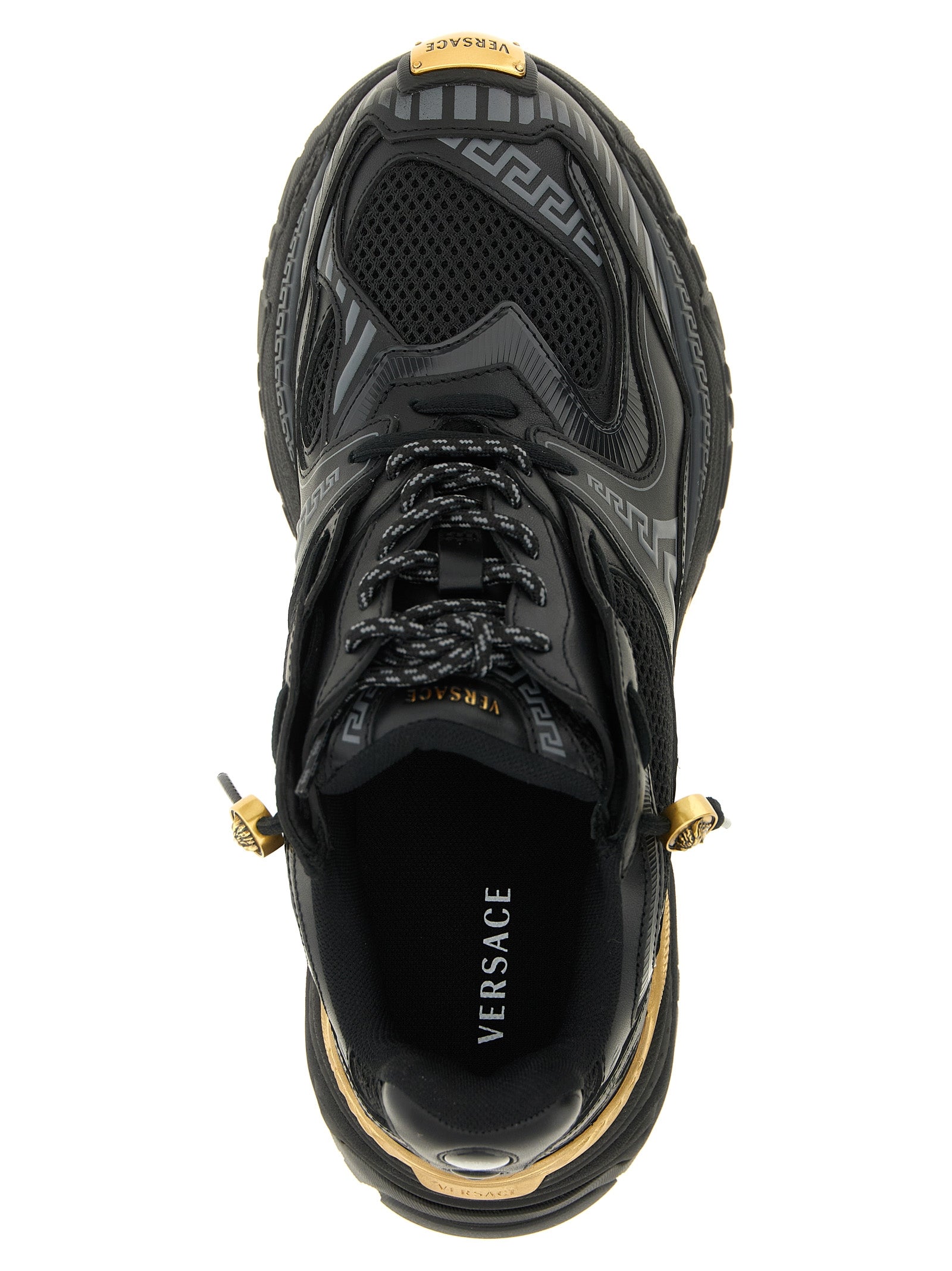 Versace Bunte Sneaker aus Kalbsleder
