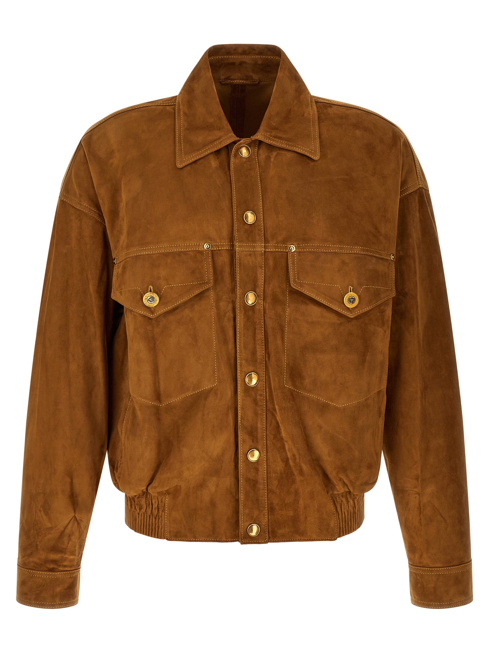 Versace Braune Lammlederjacke