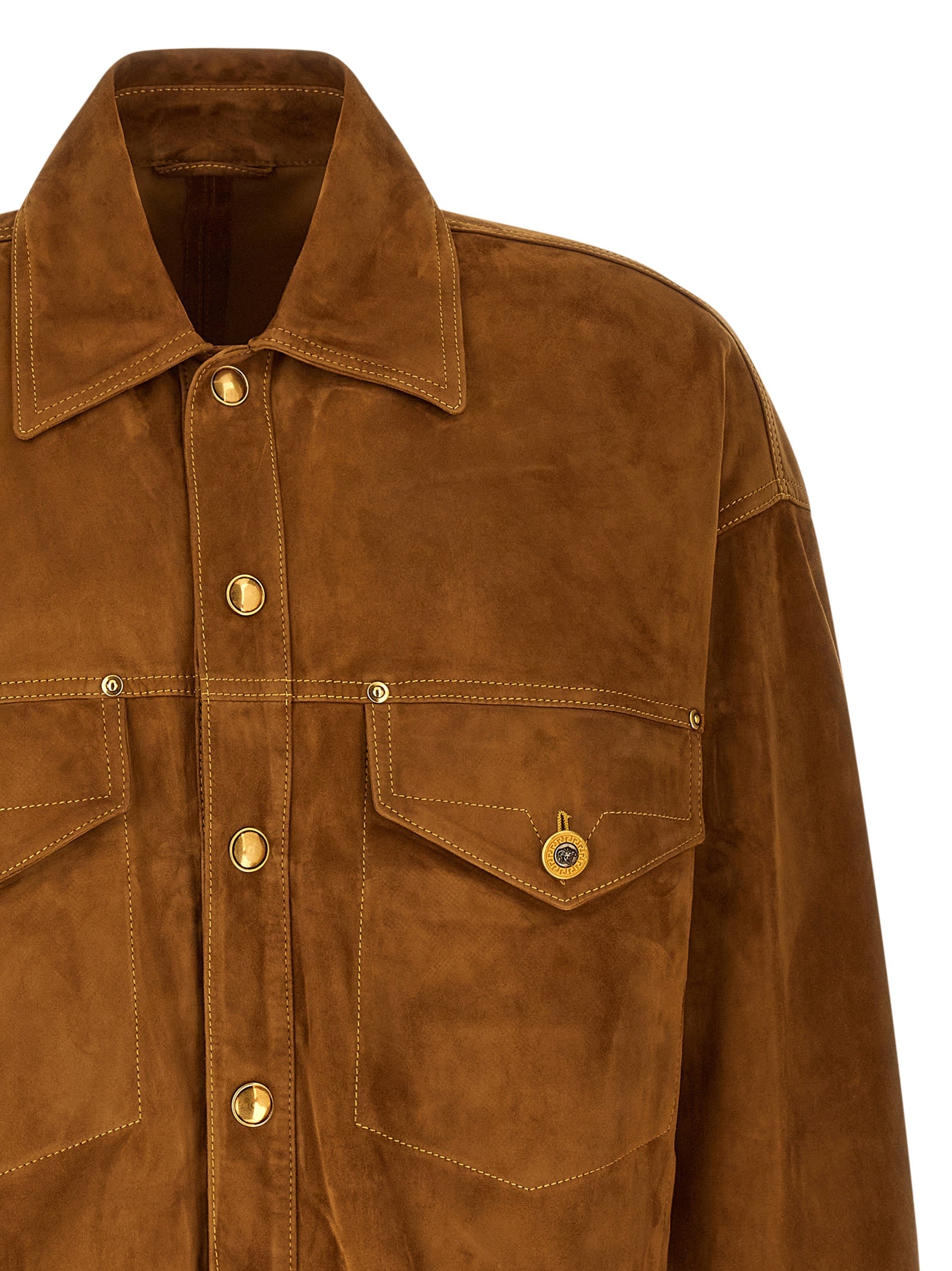 Versace Braune Lammlederjacke