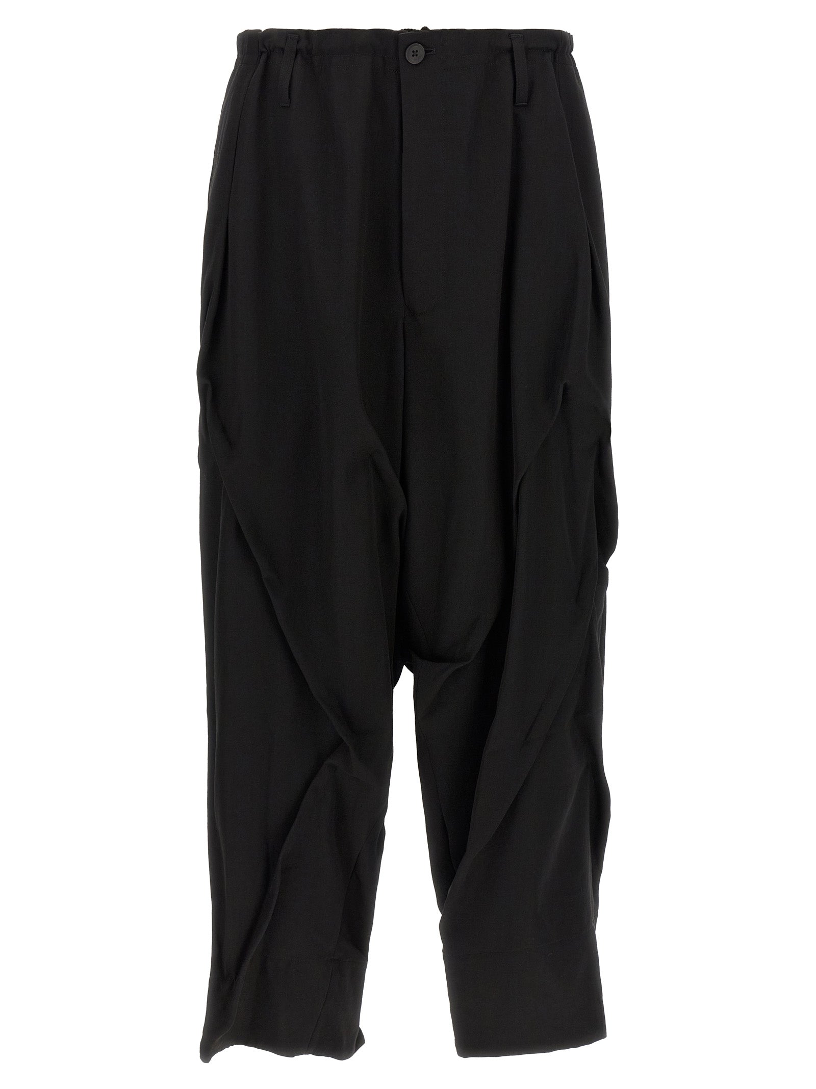 Yohji Yamamoto Schwarze Woll-Freizeithose