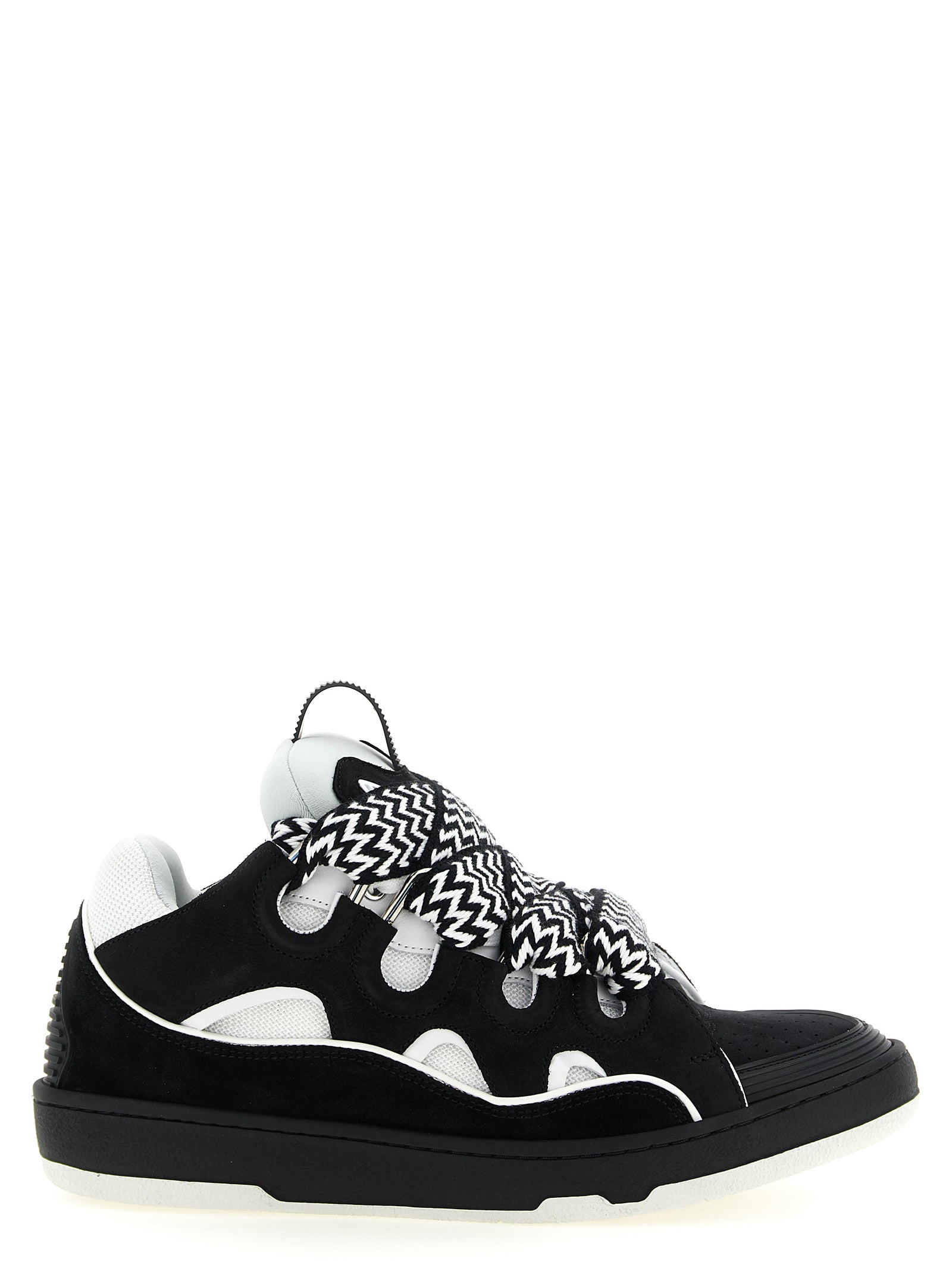 Lanvin Zweifarbige Kalbsleder-Sneaker mit Chunky-Sohle