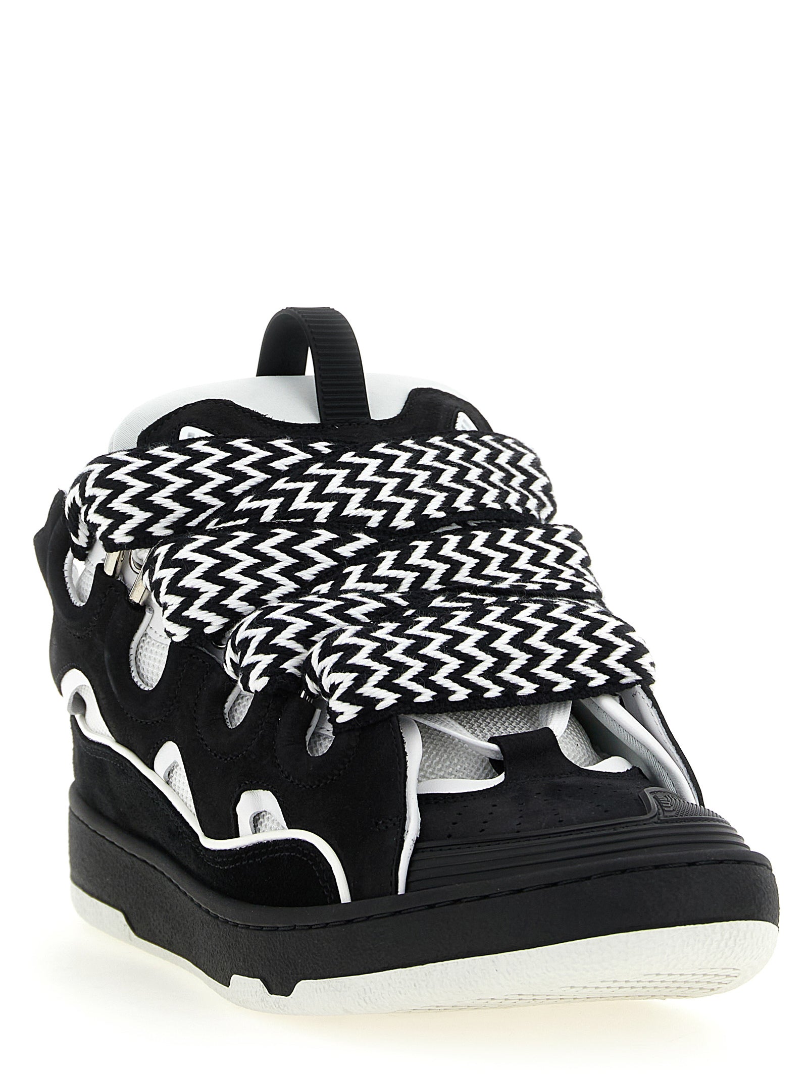 Lanvin Zweifarbige Kalbsleder-Sneaker mit Chunky-Sohle