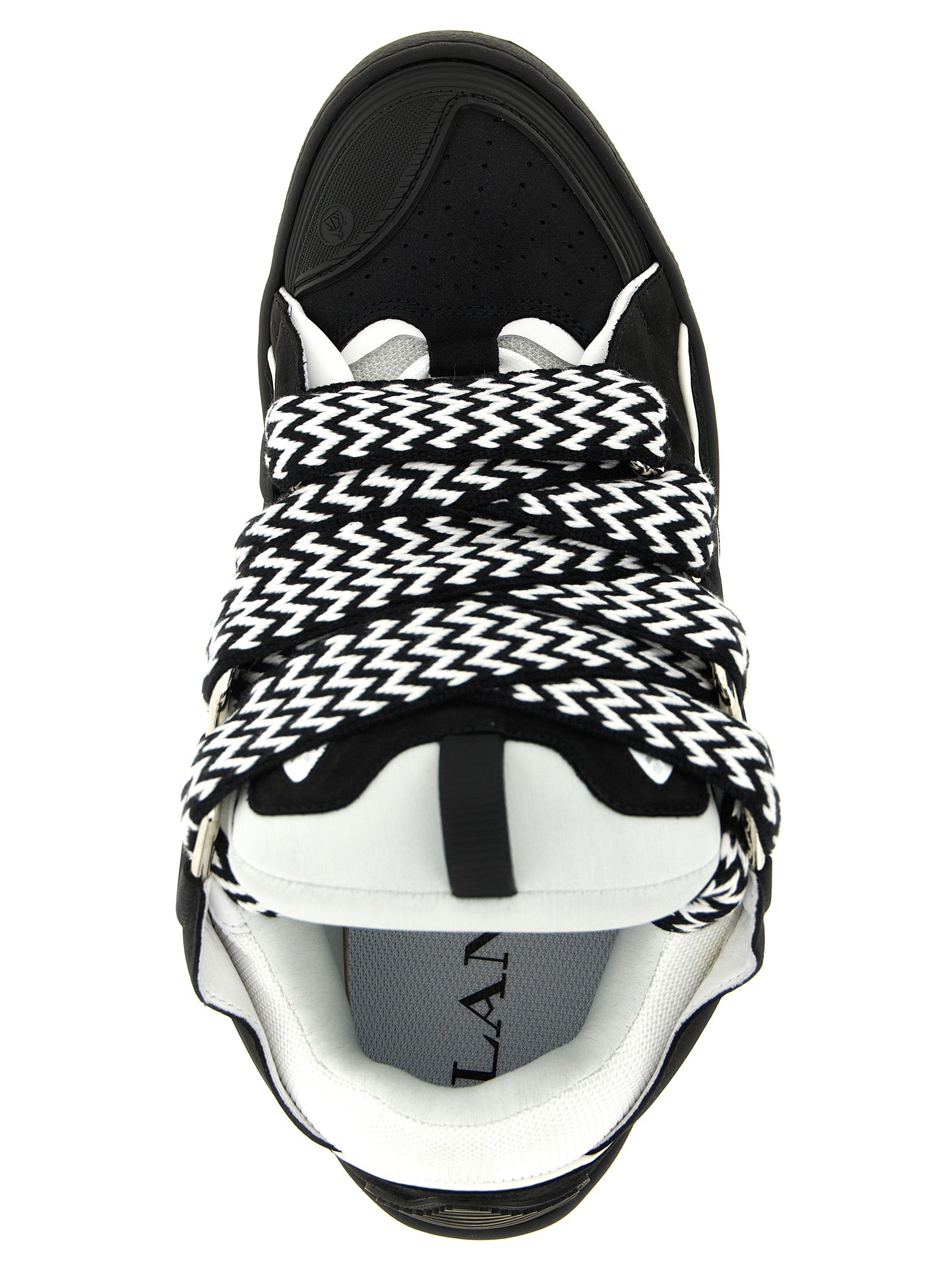 Lanvin Zweifarbige Kalbsleder-Sneaker mit Chunky-Sohle