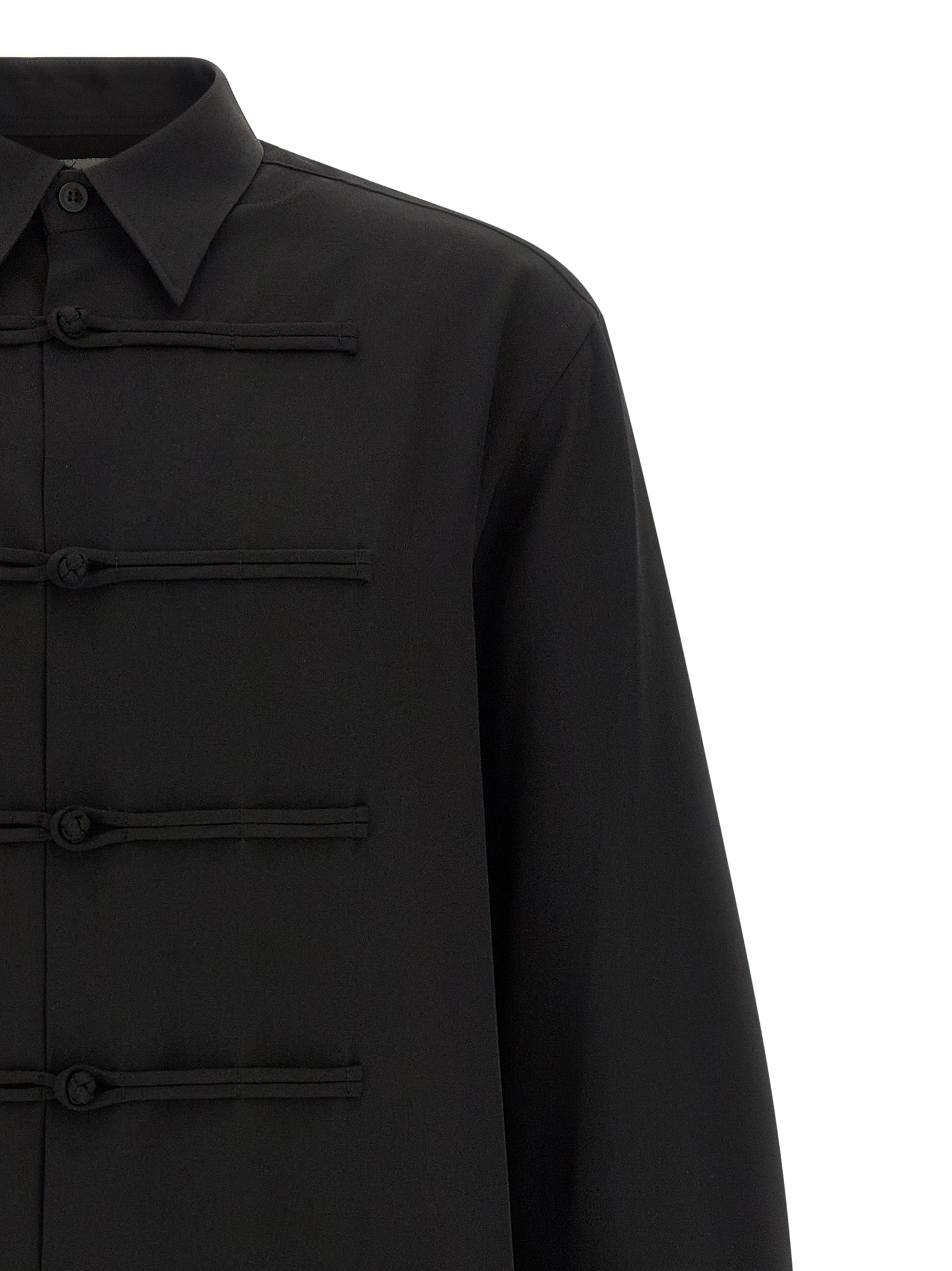 Yohji Yamamoto Schwarze Wollbluse