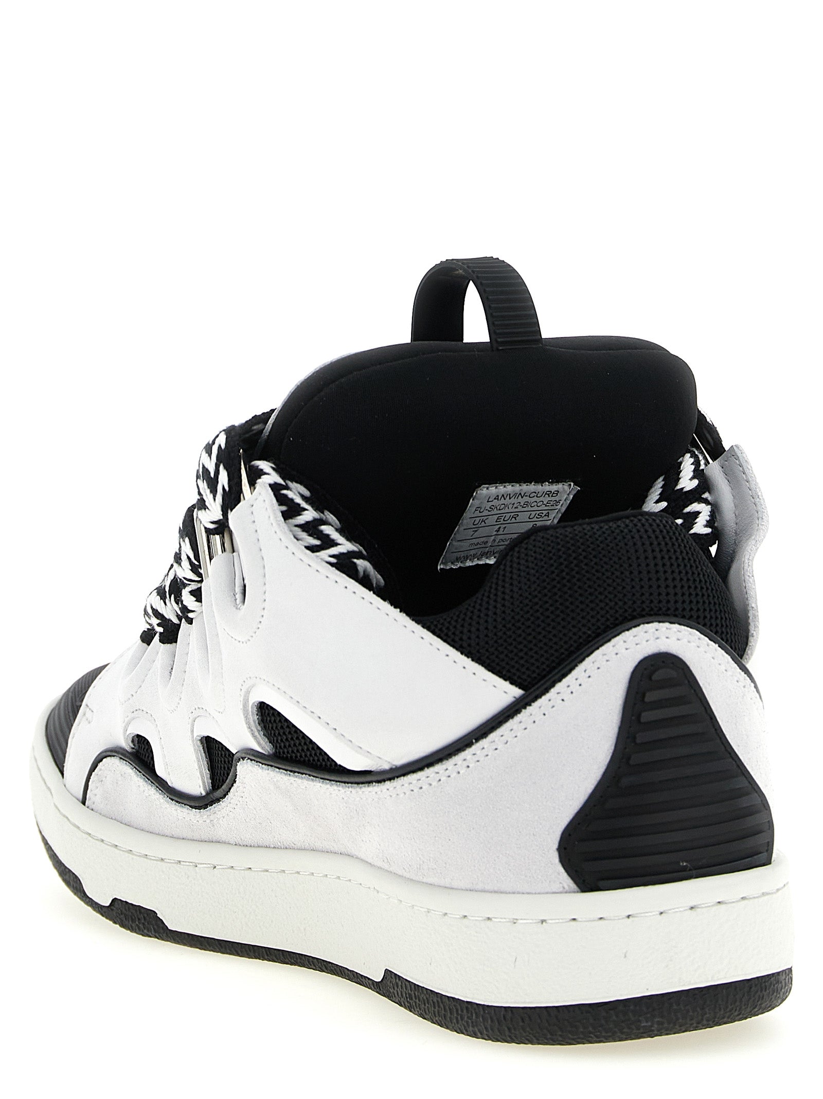 Lanvin Zweifarbige Kalbsleder-Sneaker mit Chunky-Sohle