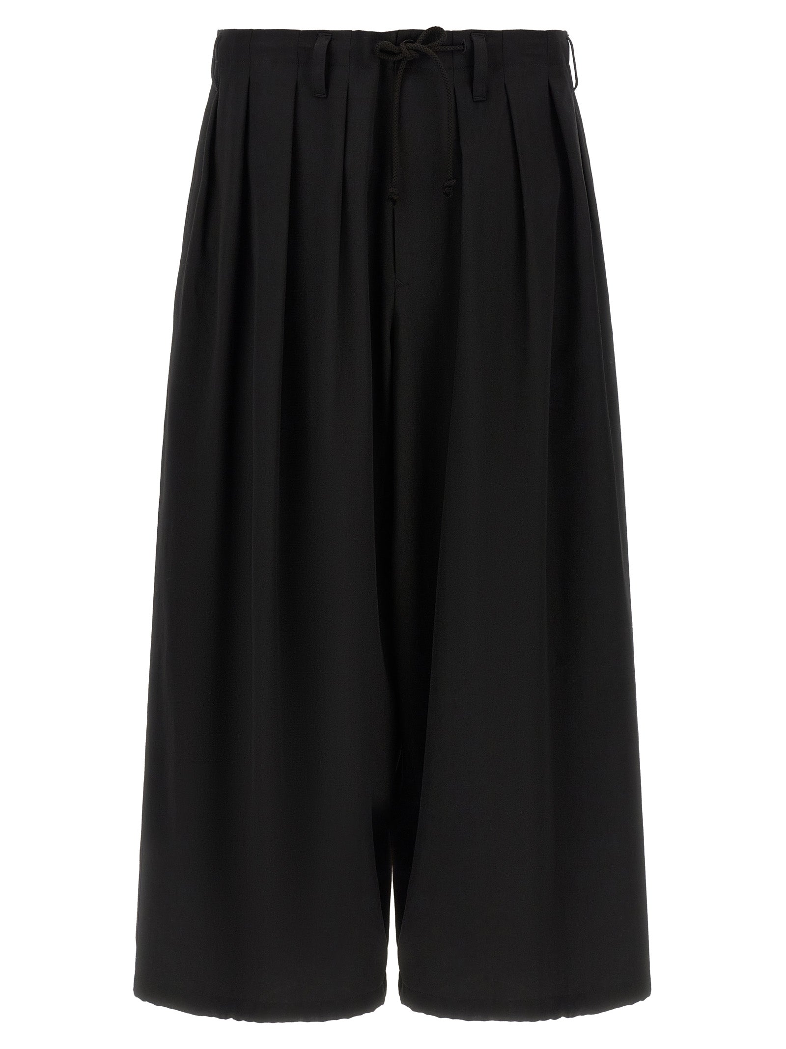 Yohji Yamamoto Schwarze Woll-Freizeithose