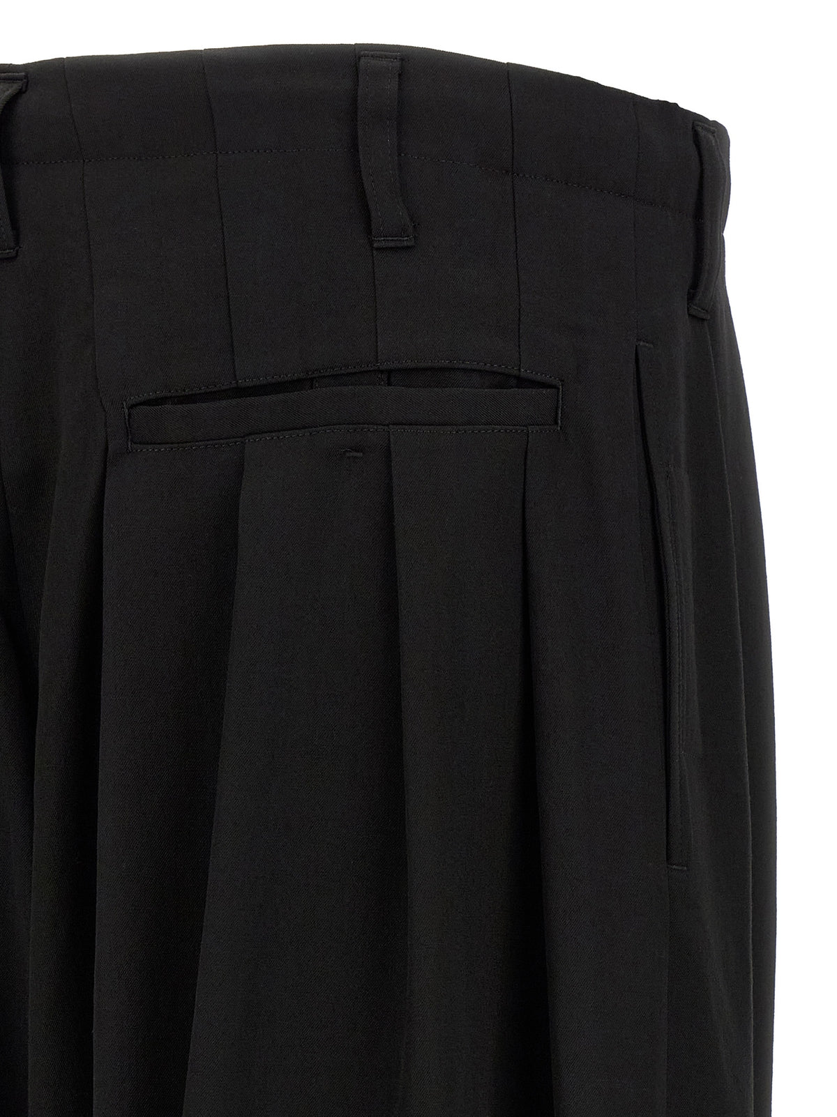 Yohji Yamamoto Schwarze Woll-Freizeithose