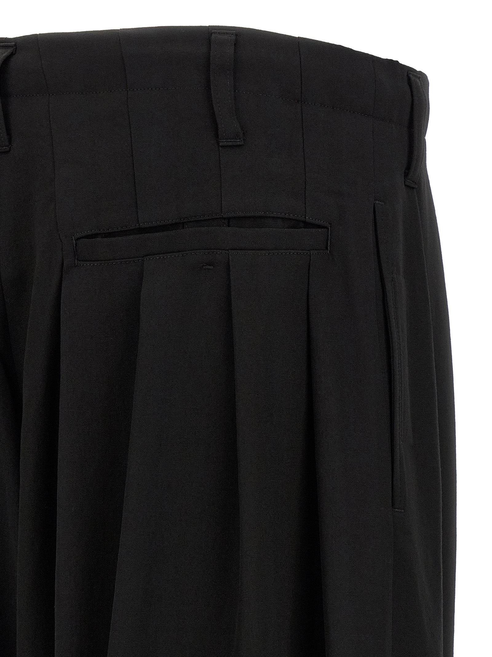 Yohji Yamamoto Schwarze Woll-Freizeithose
