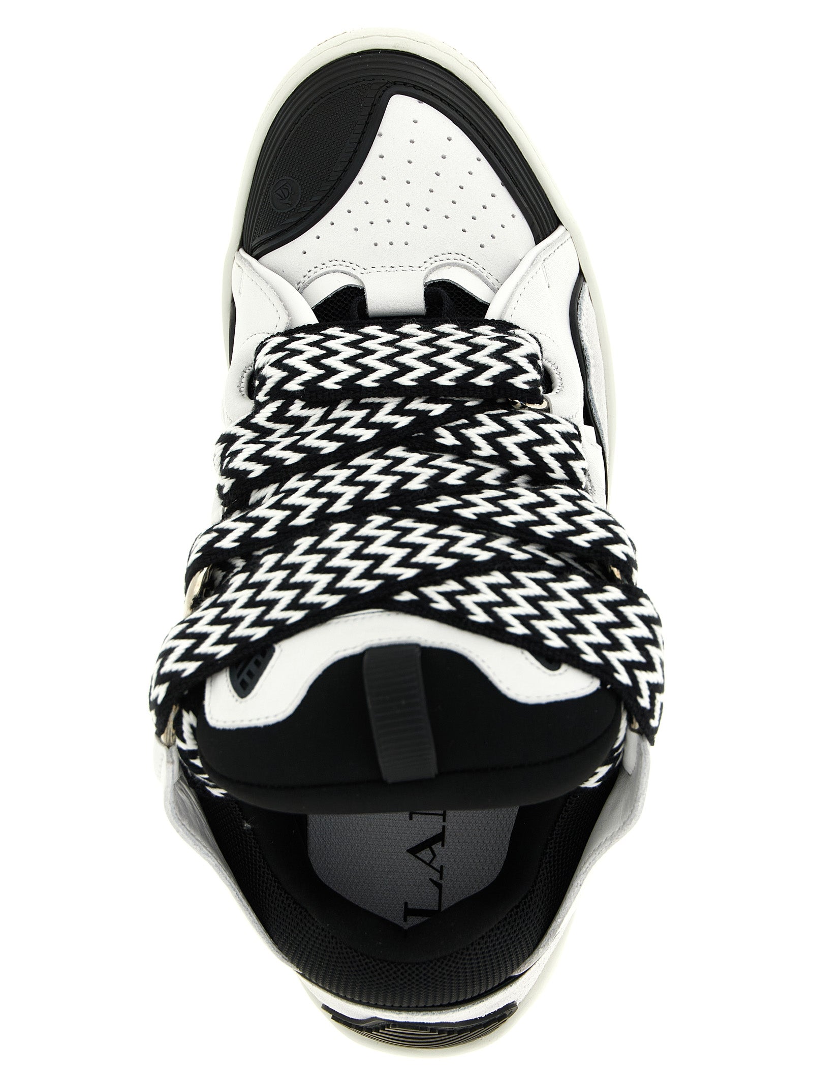 Lanvin Zweifarbige Kalbsleder-Sneaker mit Chunky-Sohle