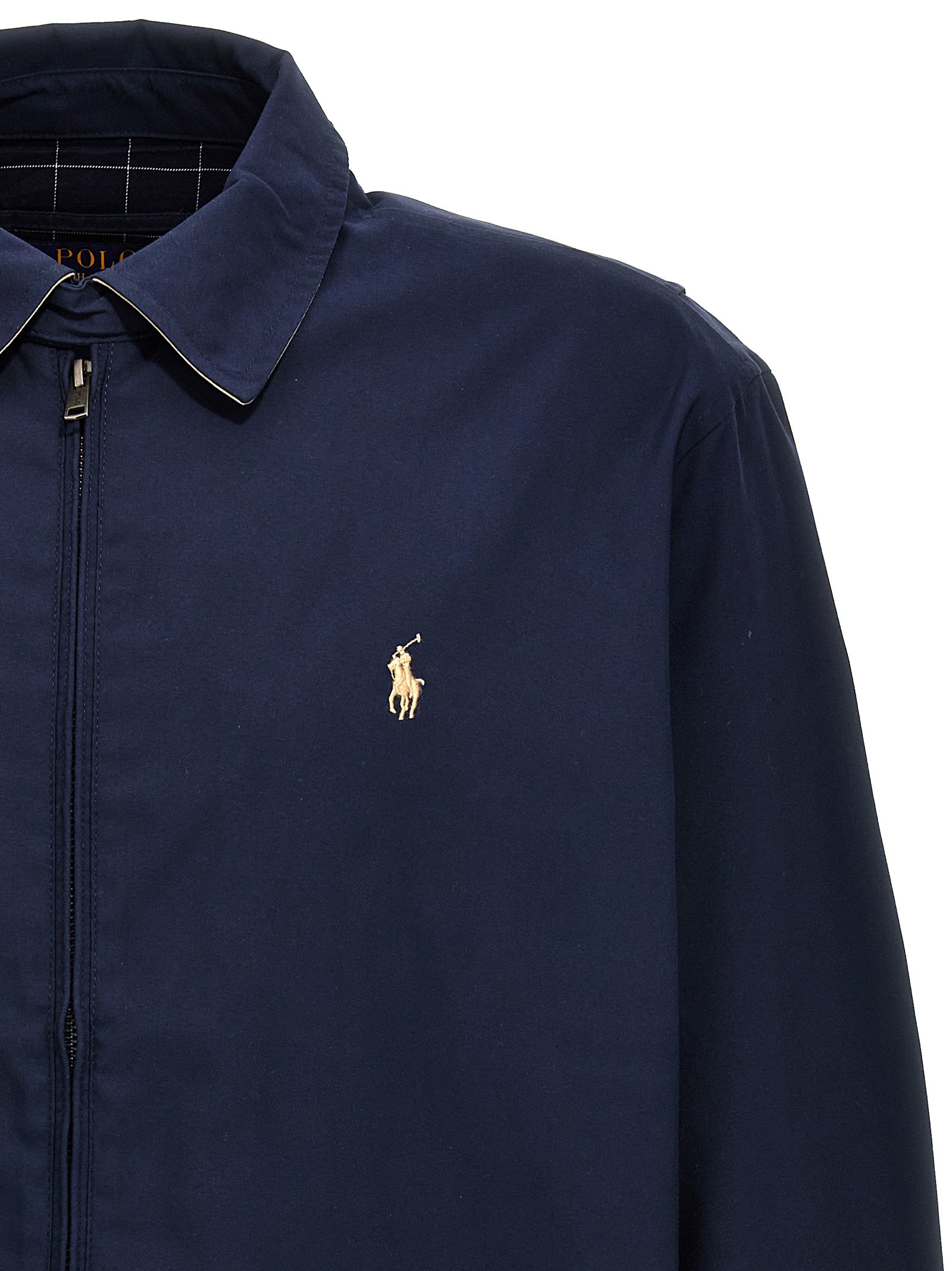 Polo Ralph Lauren Blaue Polyester-Jacke in voller Länge