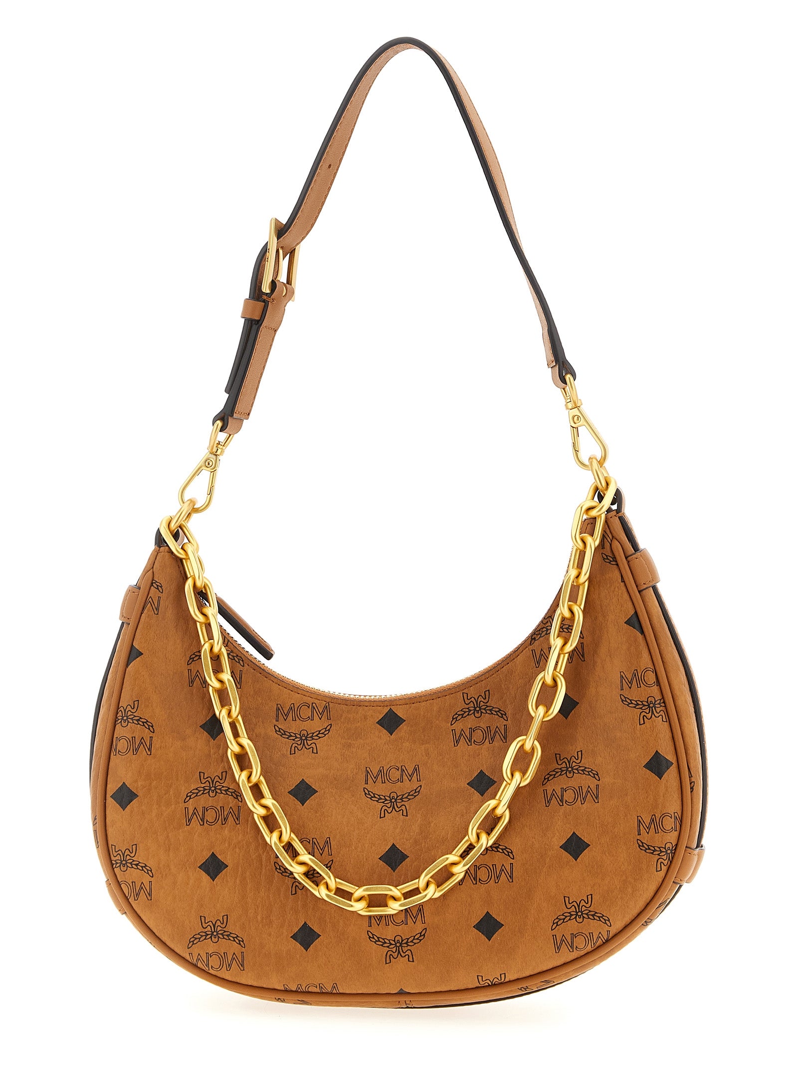 MCM Schultertasche aus braunem Polyethylen