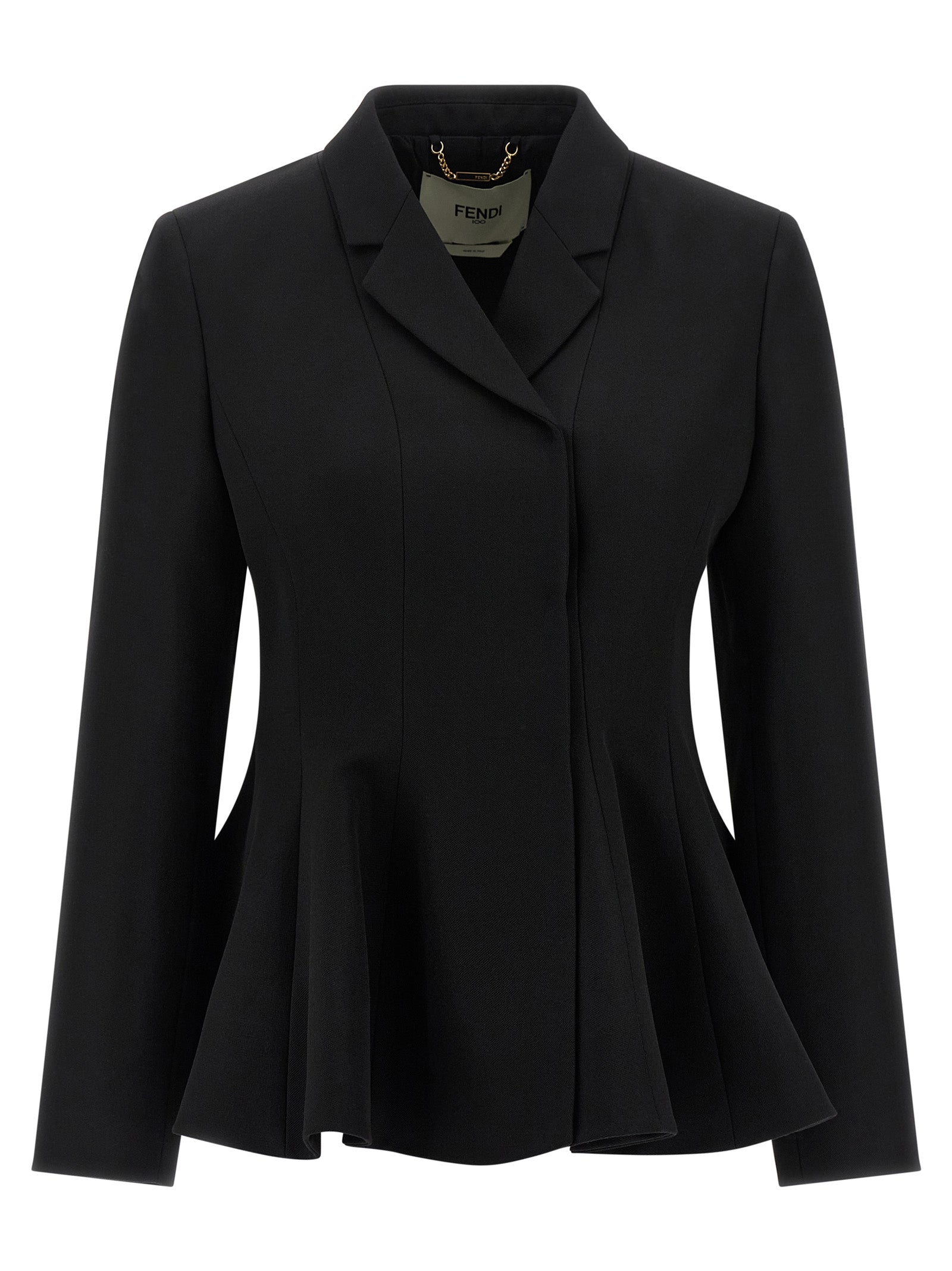 Fendi Schwarzer Blazer aus reiner Schurwolle