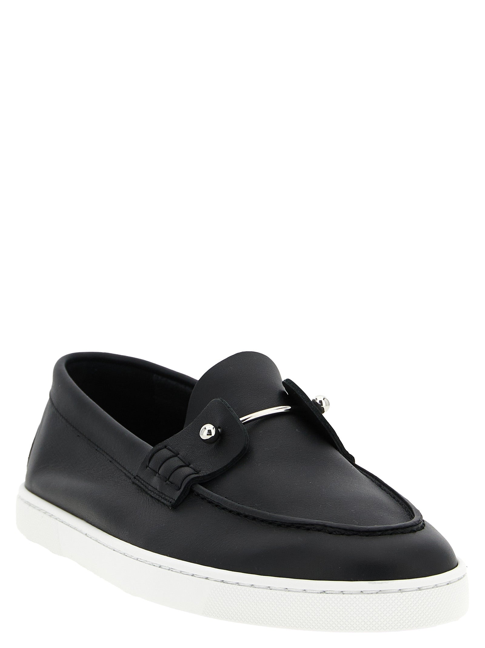 Christian Louboutin Schwarze Loafer aus Kalbsleder zum Hineinschlüpfen