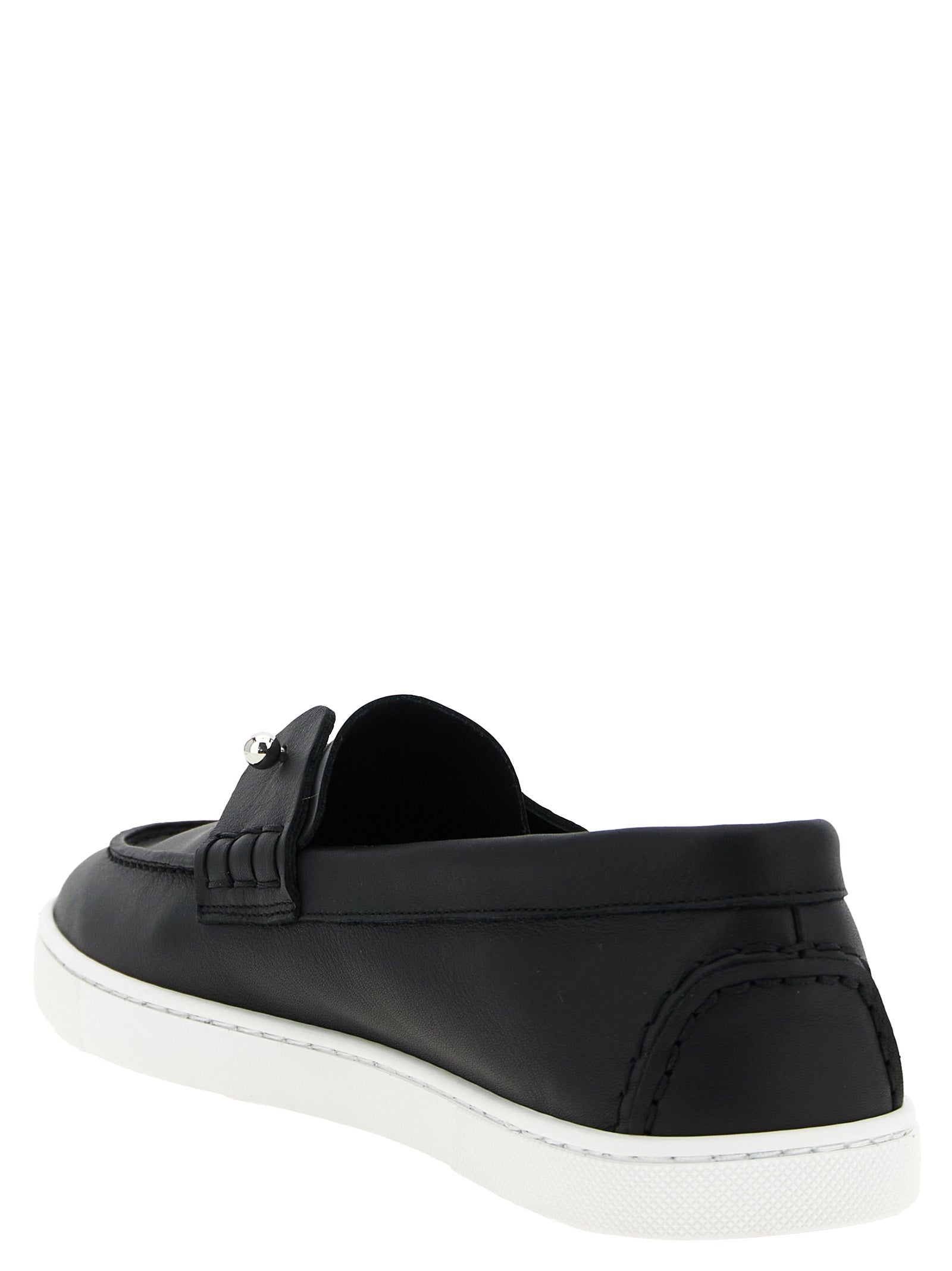Christian Louboutin Schwarze Loafer aus Kalbsleder zum Hineinschlüpfen