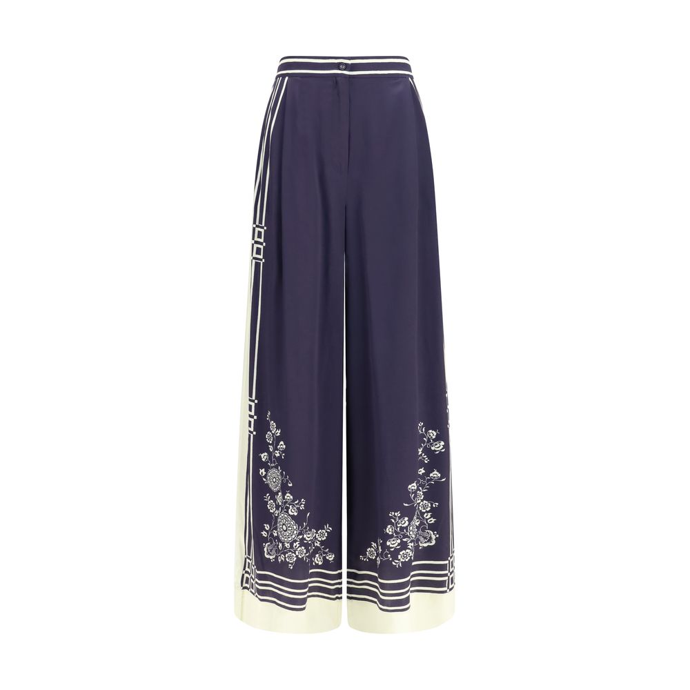 Alemais Blaue Seidenhose für die Freizeit