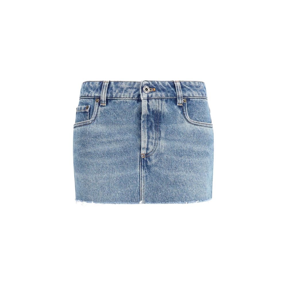 Miu Miu Blaue Baumwoll-Minirock