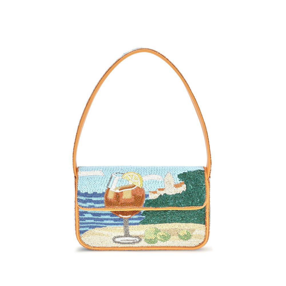Staud Schultertasche aus mehrfarbigem Rayon