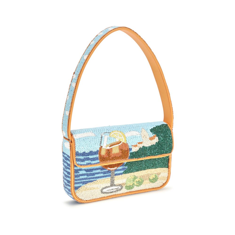 Staud Schultertasche aus mehrfarbigem Rayon
