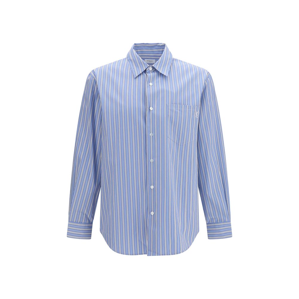 Saint Laurent Blaues Baumwollhemd mit Muster
