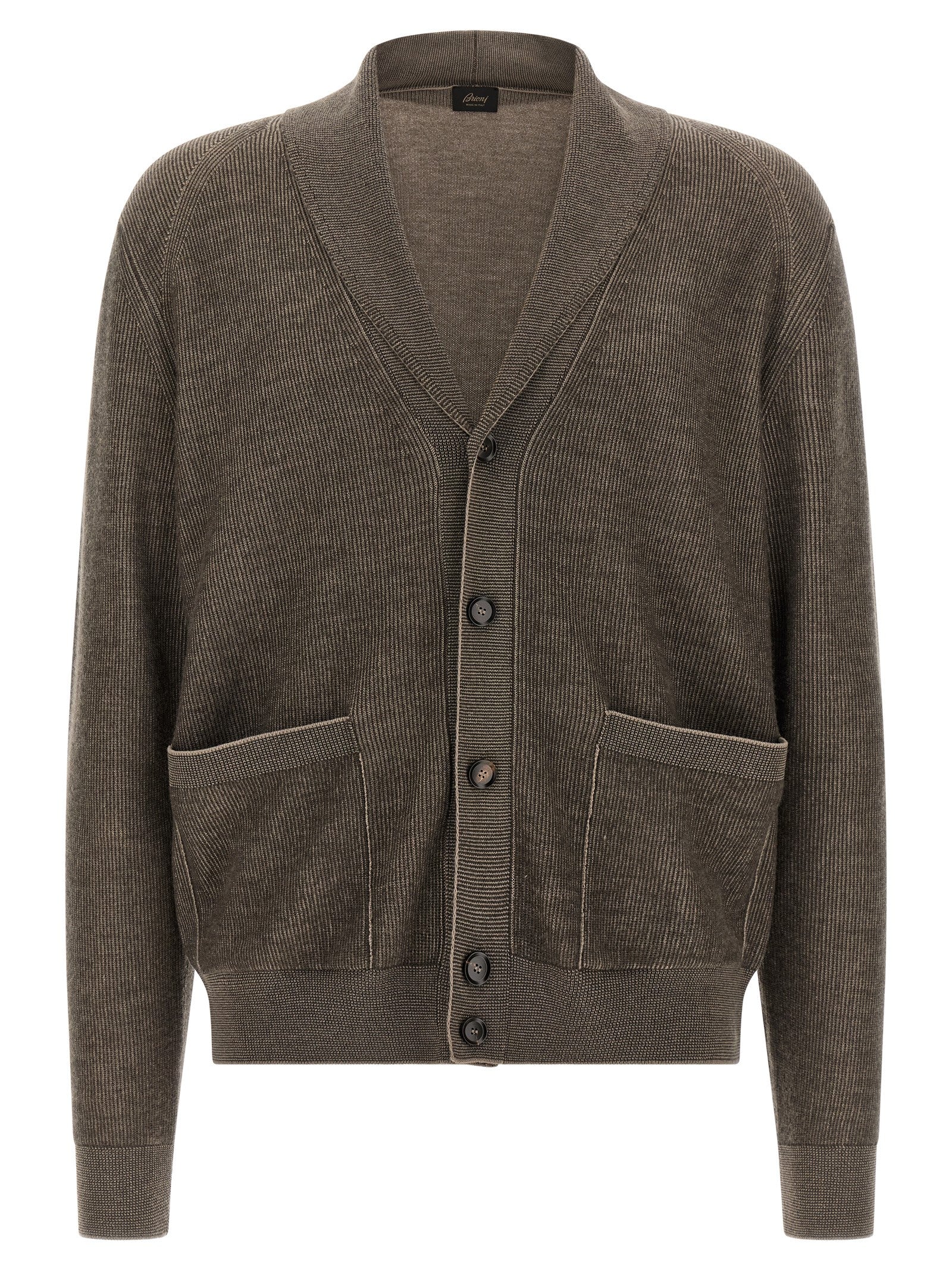 Brioni Brauner Kaschmir-Strickjacke