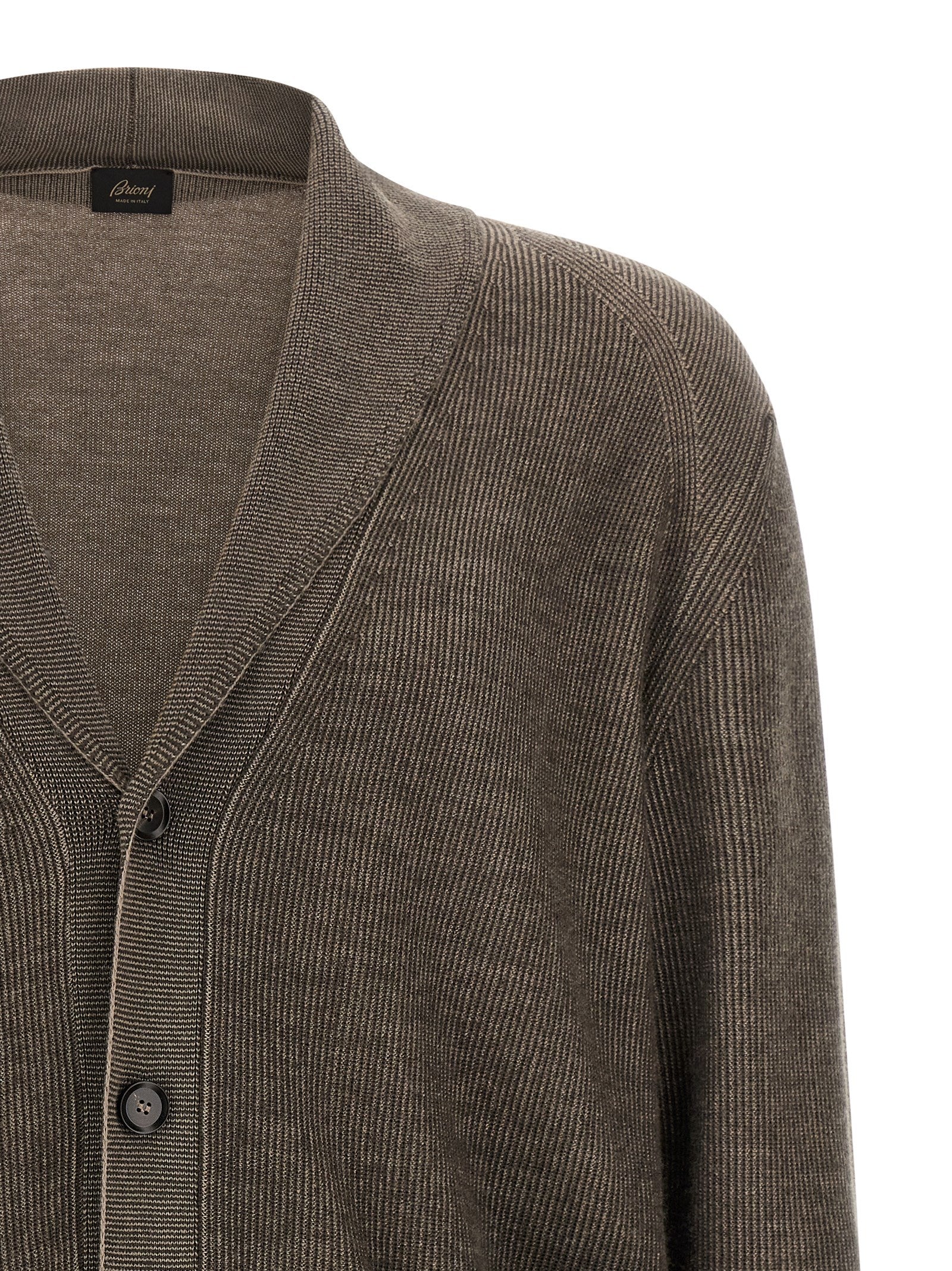 Brioni Brauner Kaschmir-Strickjacke
