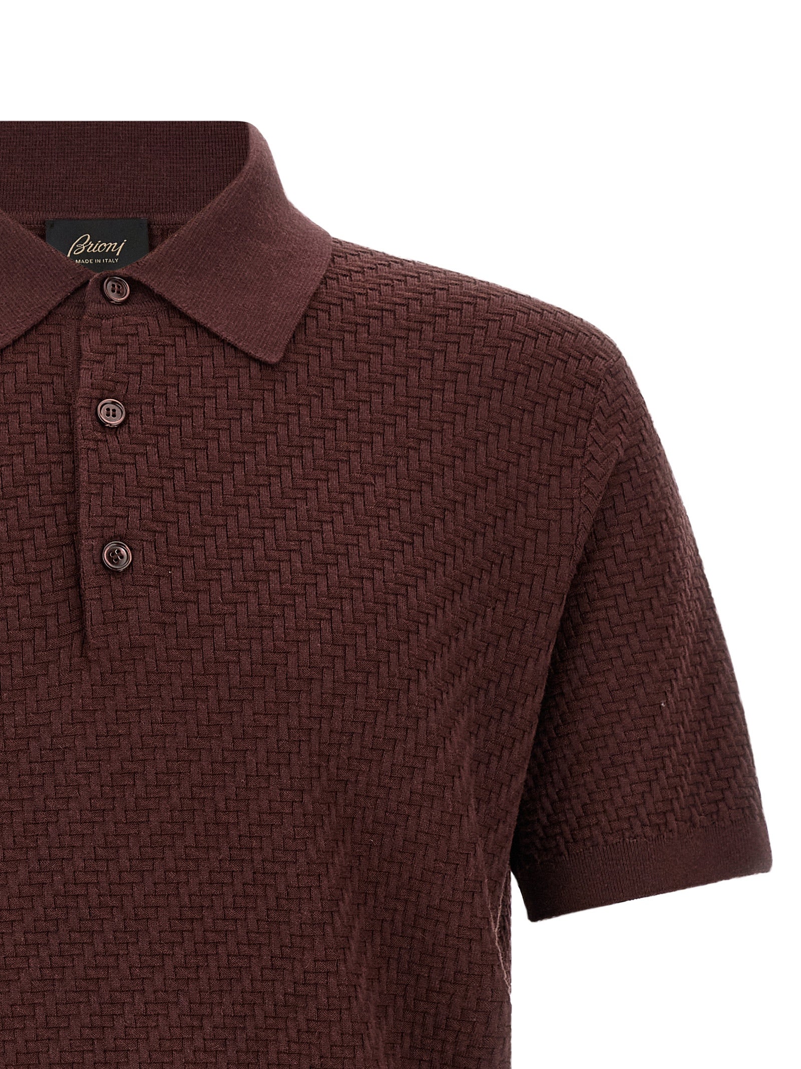 Brioni Lila Baumwoll-Poloshirt