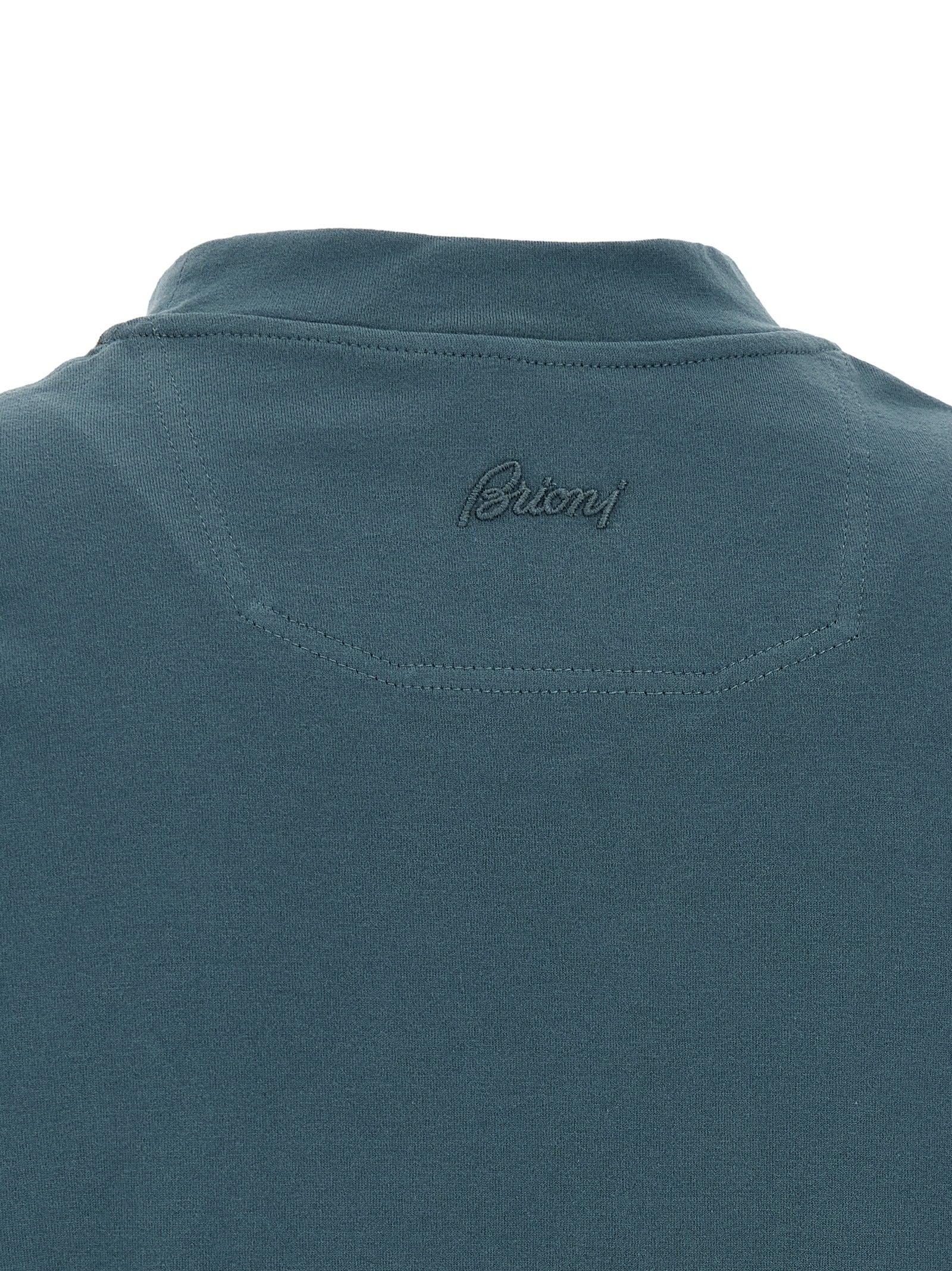 Brioni Blaues Baumwoll-T-Shirt