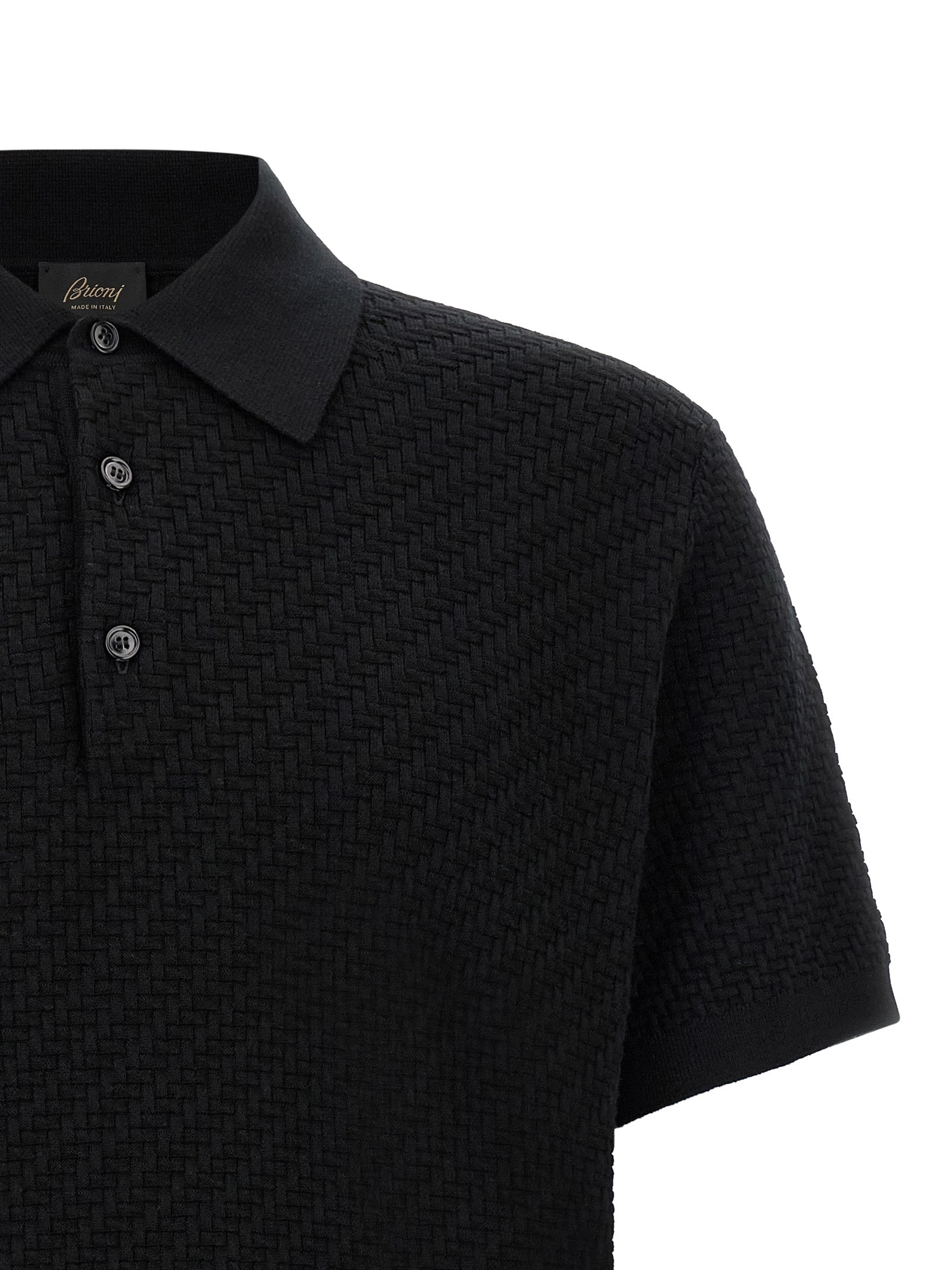Brioni Schwarzes Baumwoll-Poloshirt