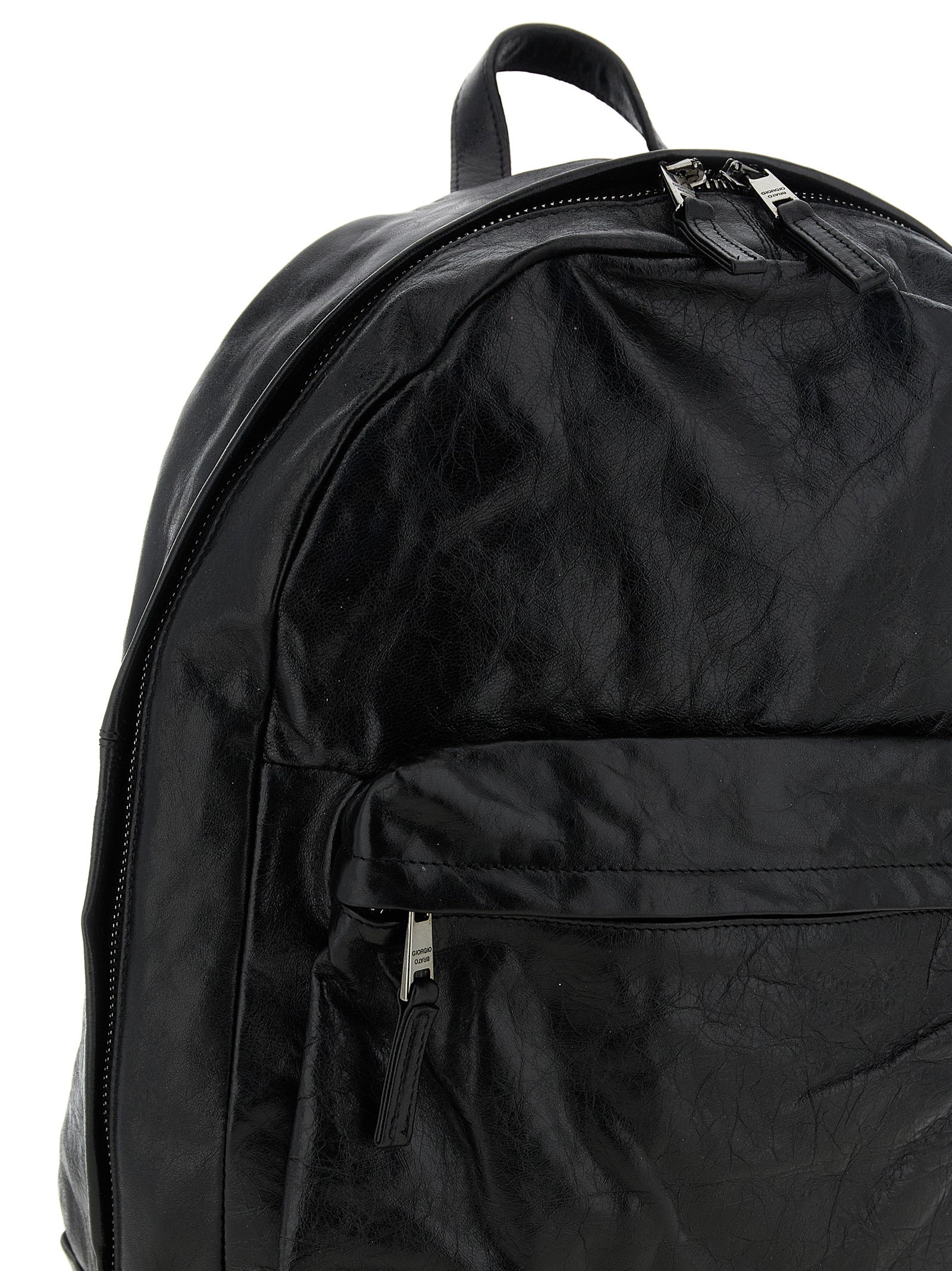 GIORGIO BRATO Schwarzer Rucksack aus Lammleder